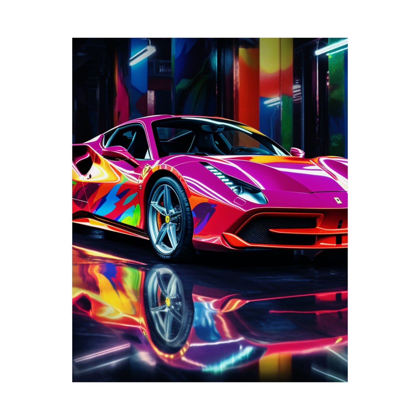 Premium Matte Vertical Posters Pink Macro Ferrari 1