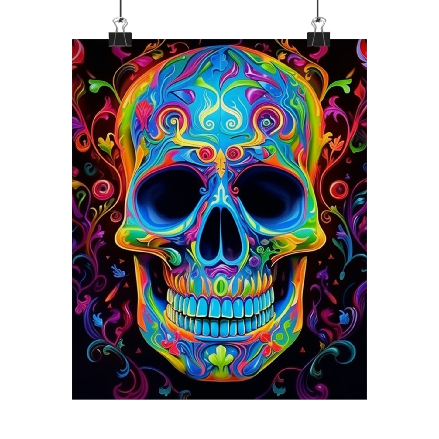 Premium Matte Vertical Posters Macro Skull Color 4
