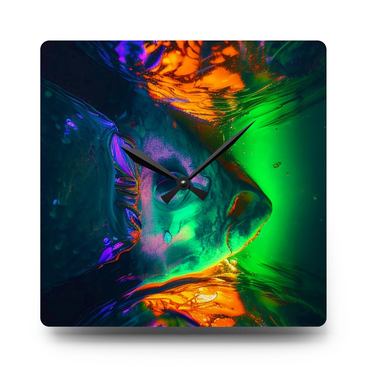 Acrylic Wall Clock Florescent Glow 1