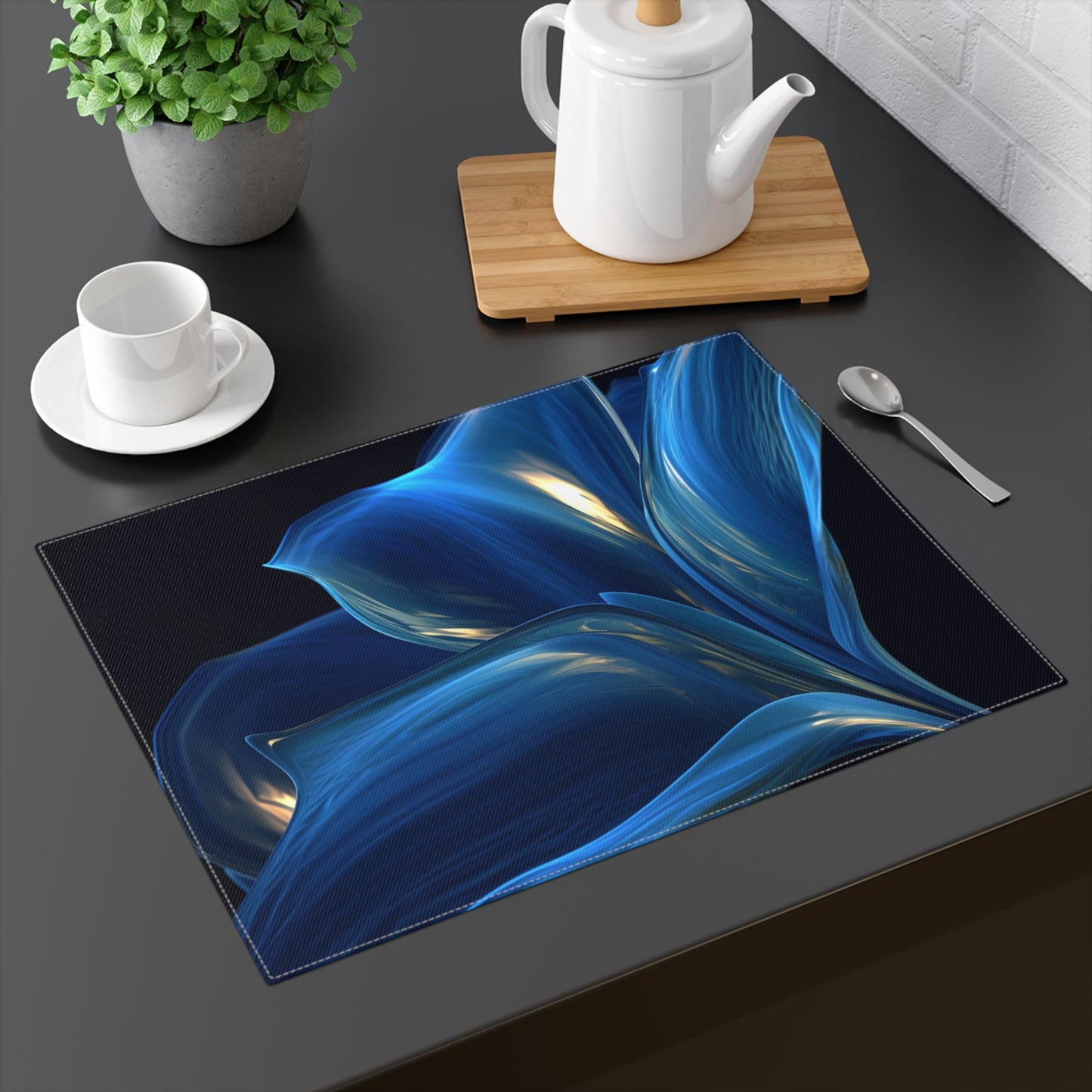 Placemat, 1pc Abstract Blue Tulip 1