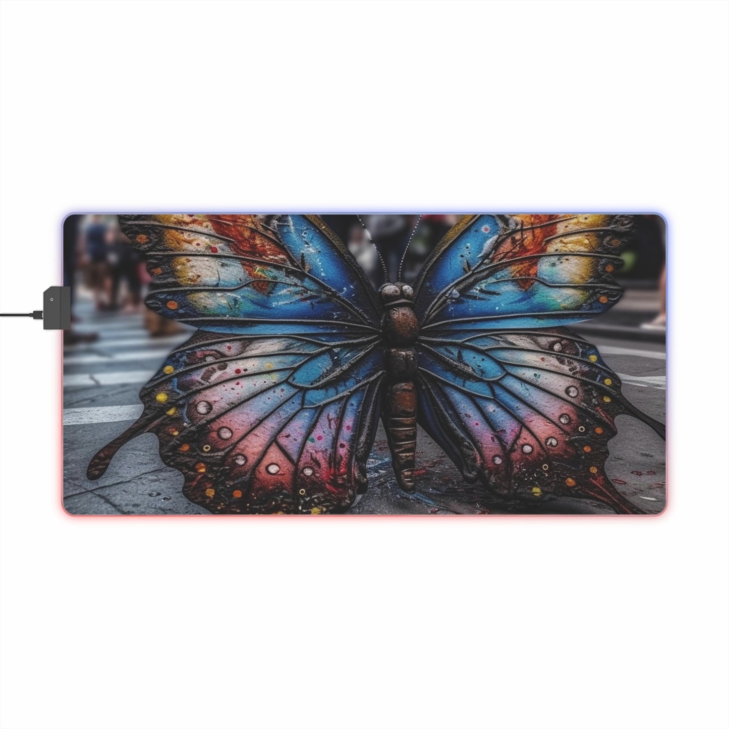 LED Gaming Mouse Pad Liquid Street Butterfly 4