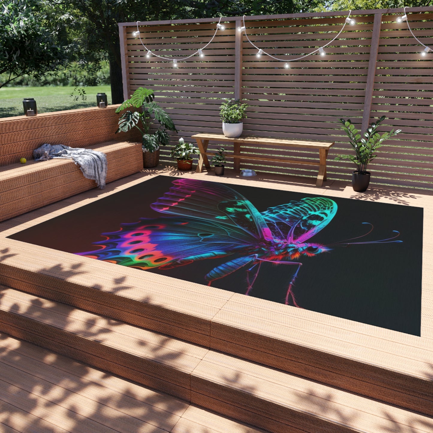 Outdoor Rug  Raw Hyper Color Butterfly 1