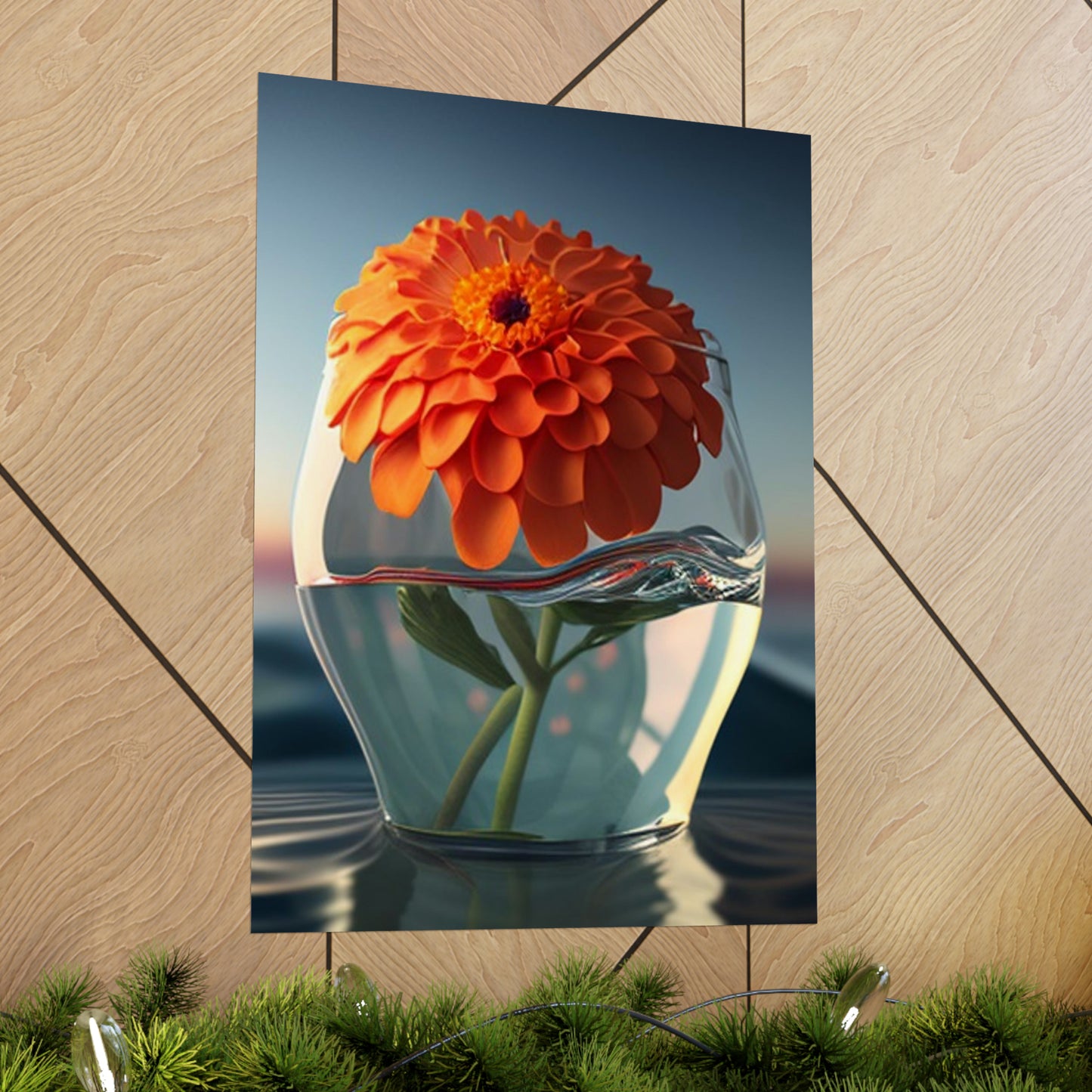 Premium Matte Vertical Posters Orange Zinnia 4