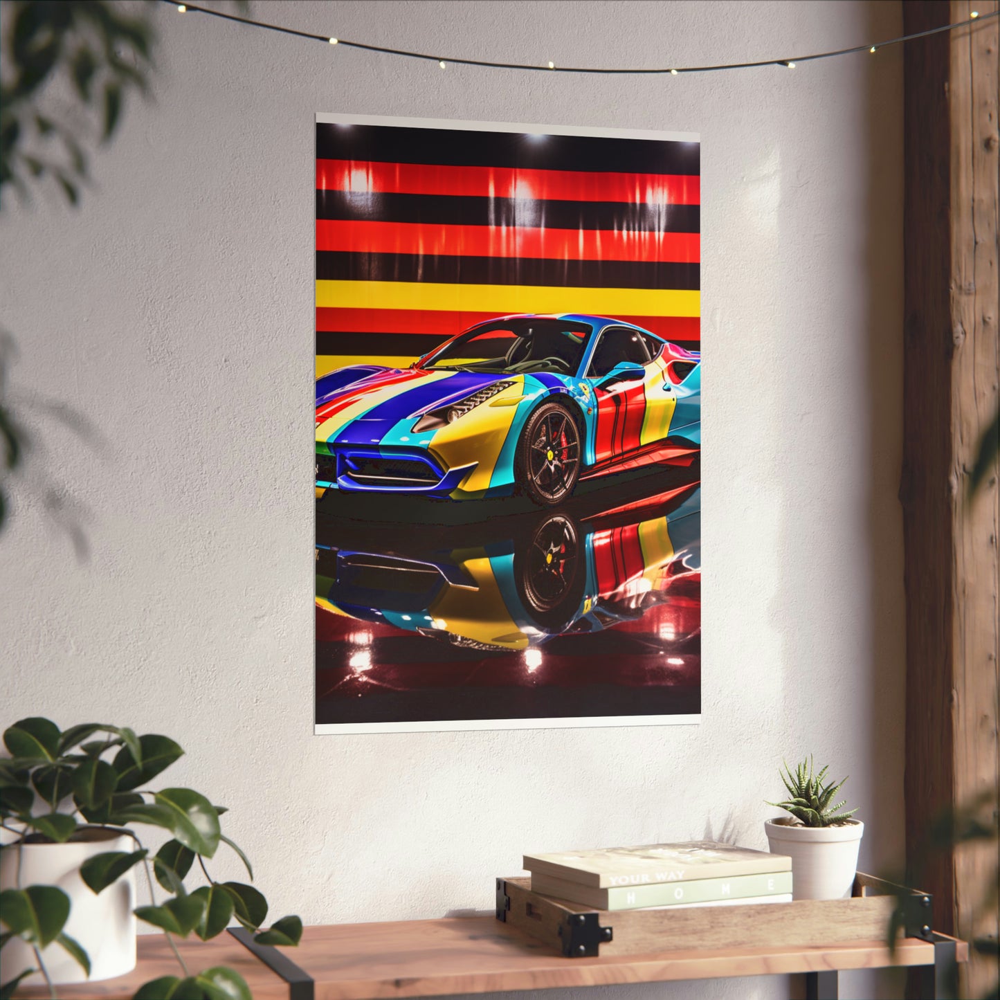 Premium Matte Vertical Posters Hyper Colorfull Ferrari 2