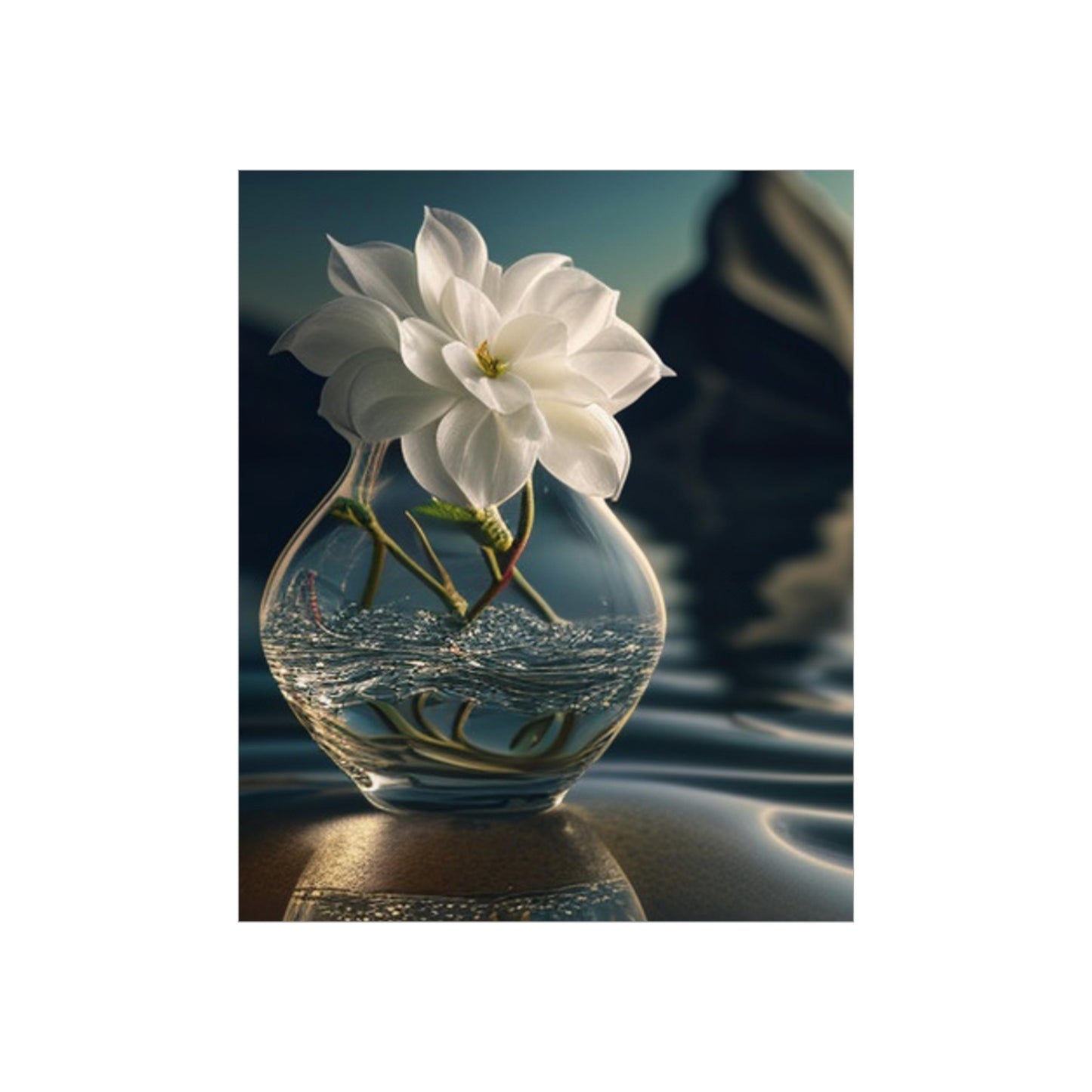 Premium Matte Vertical Posters Jasmine glass vase 4