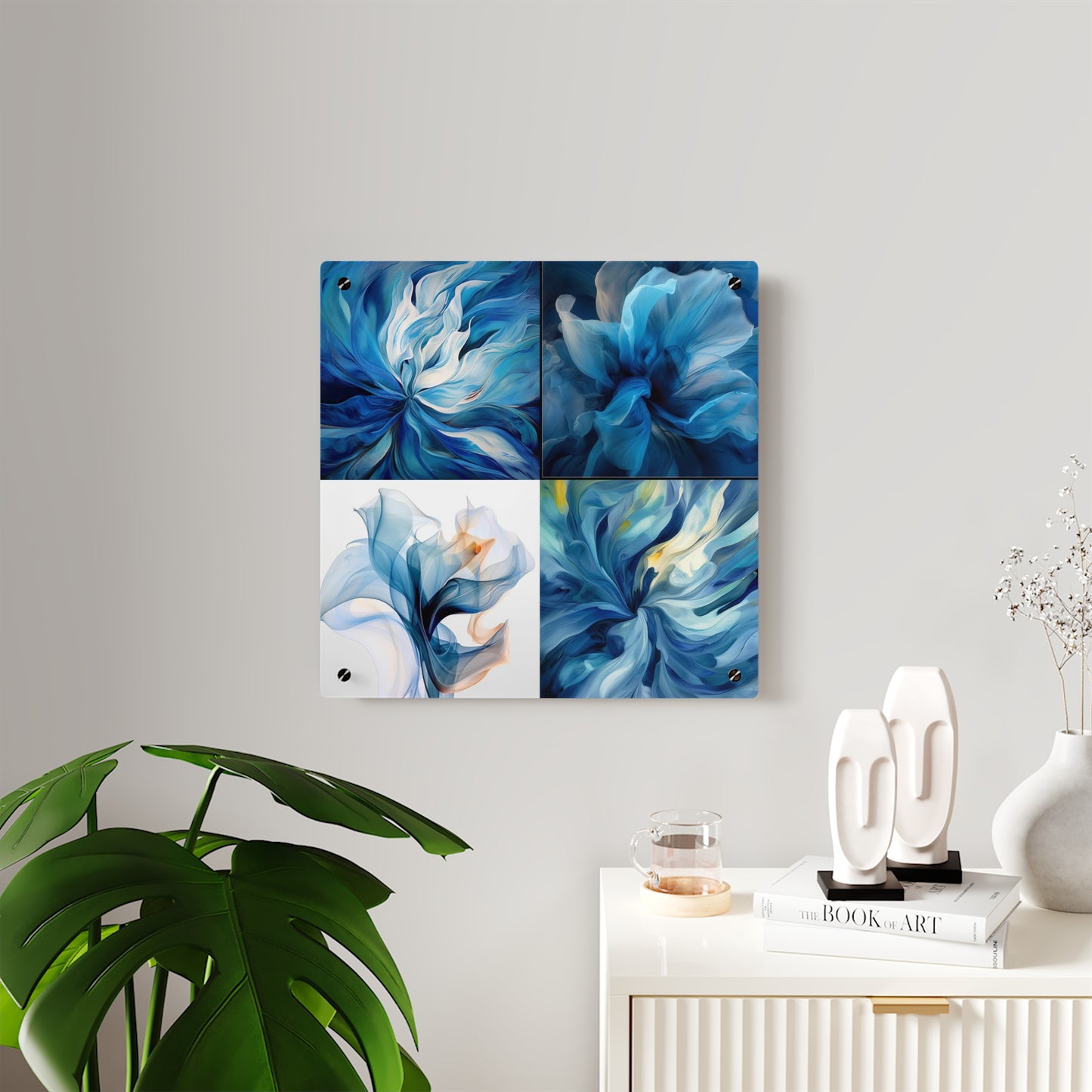 Acrylic Wall Art Panels Blue Tluip Abstract 5