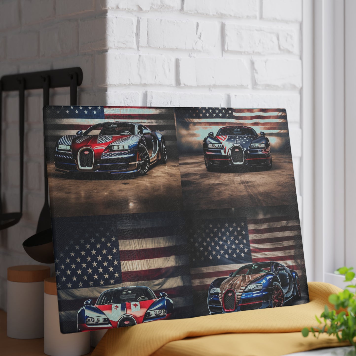 Glass Cutting Board Bugatti American Flag 5