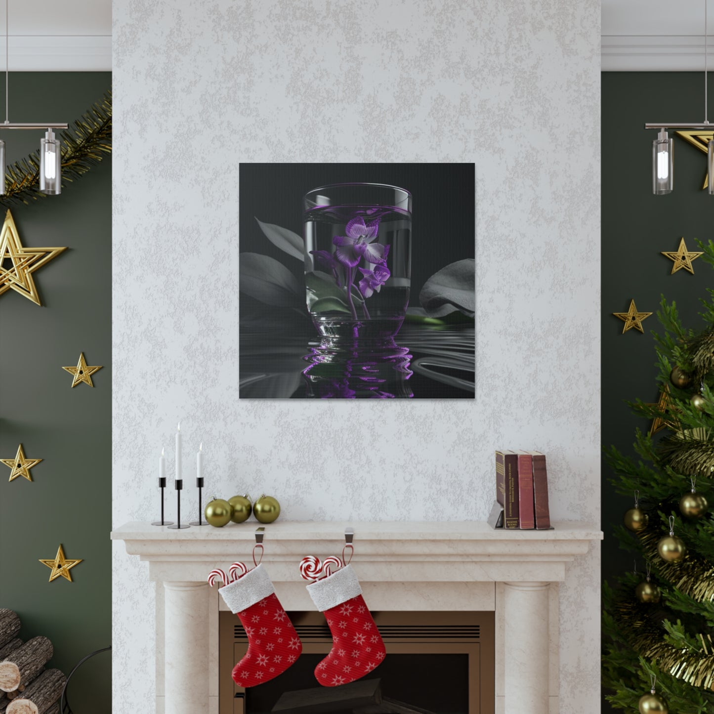 Canvas Gallery Wraps Purple Orchid Glass vase 1