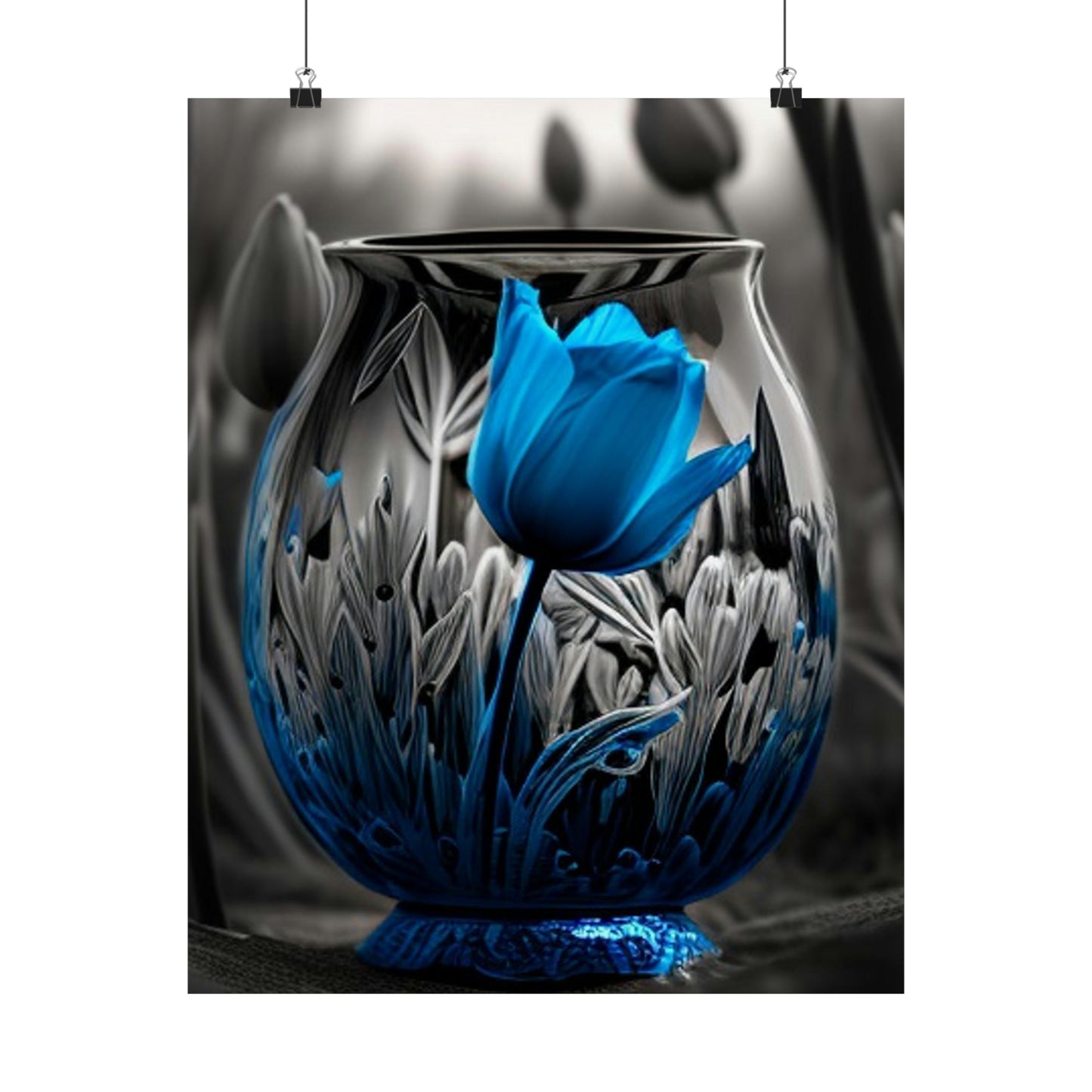 Premium Matte Vertical Posters Tulip Blue 1