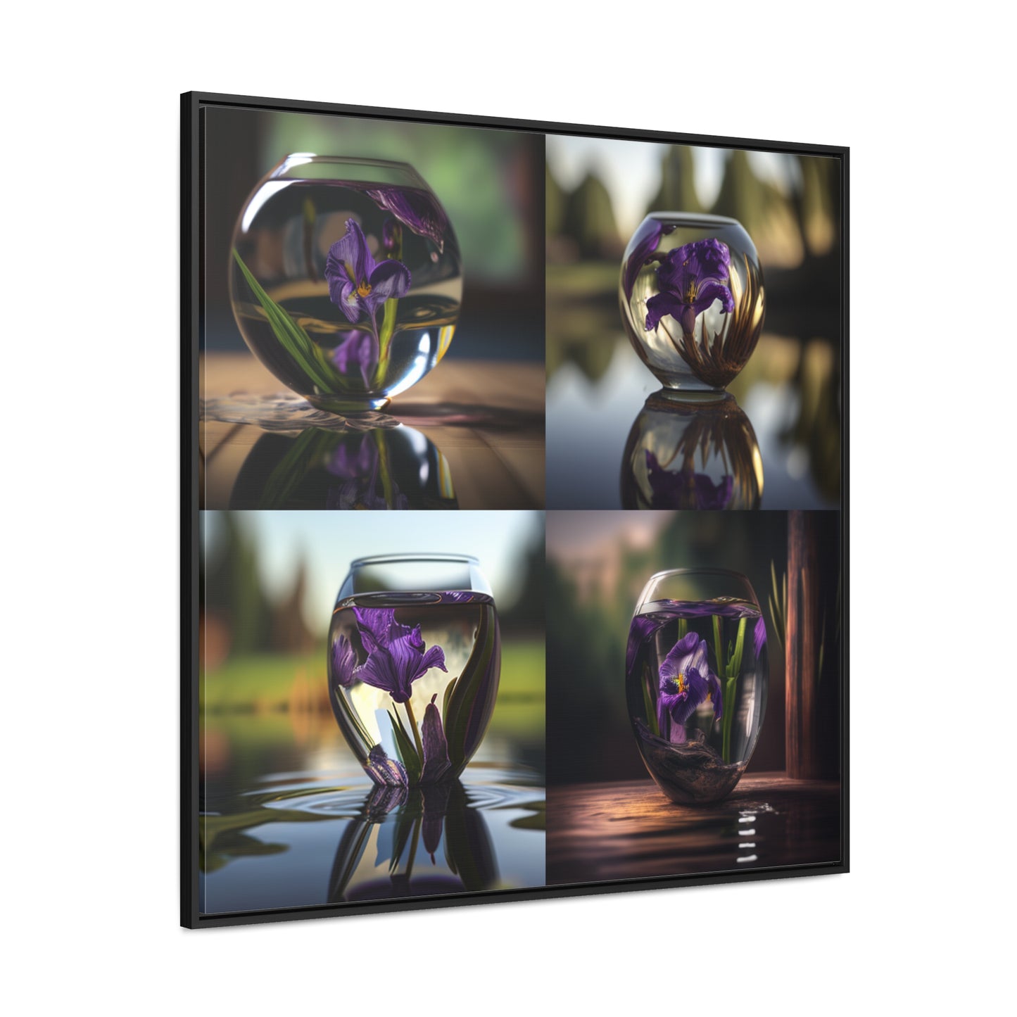 Gallery Canvas Wraps, Square Frame Purple Iris in a vase 5
