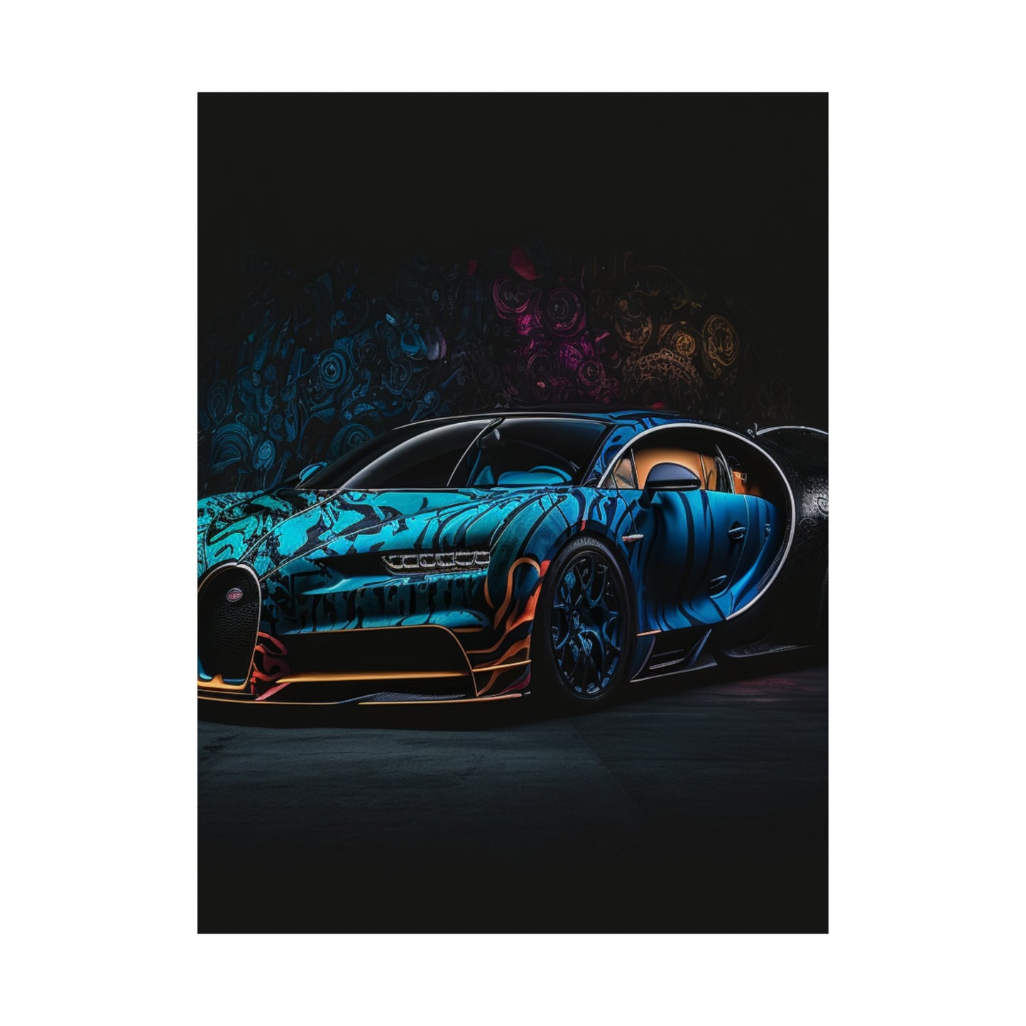 Premium Matte Vertical Posters Bugatti Blue 3