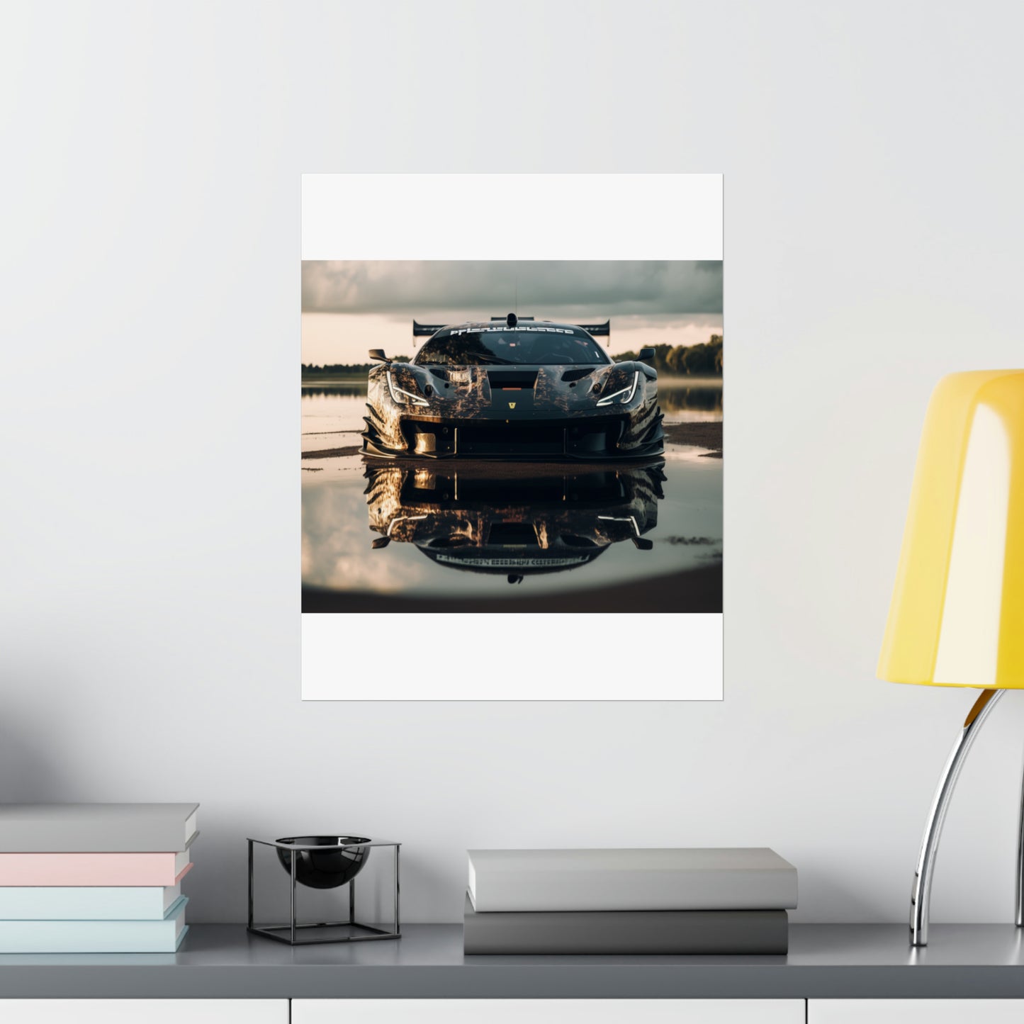 Premium Matte Vertical Posters Ferrari Lake 3