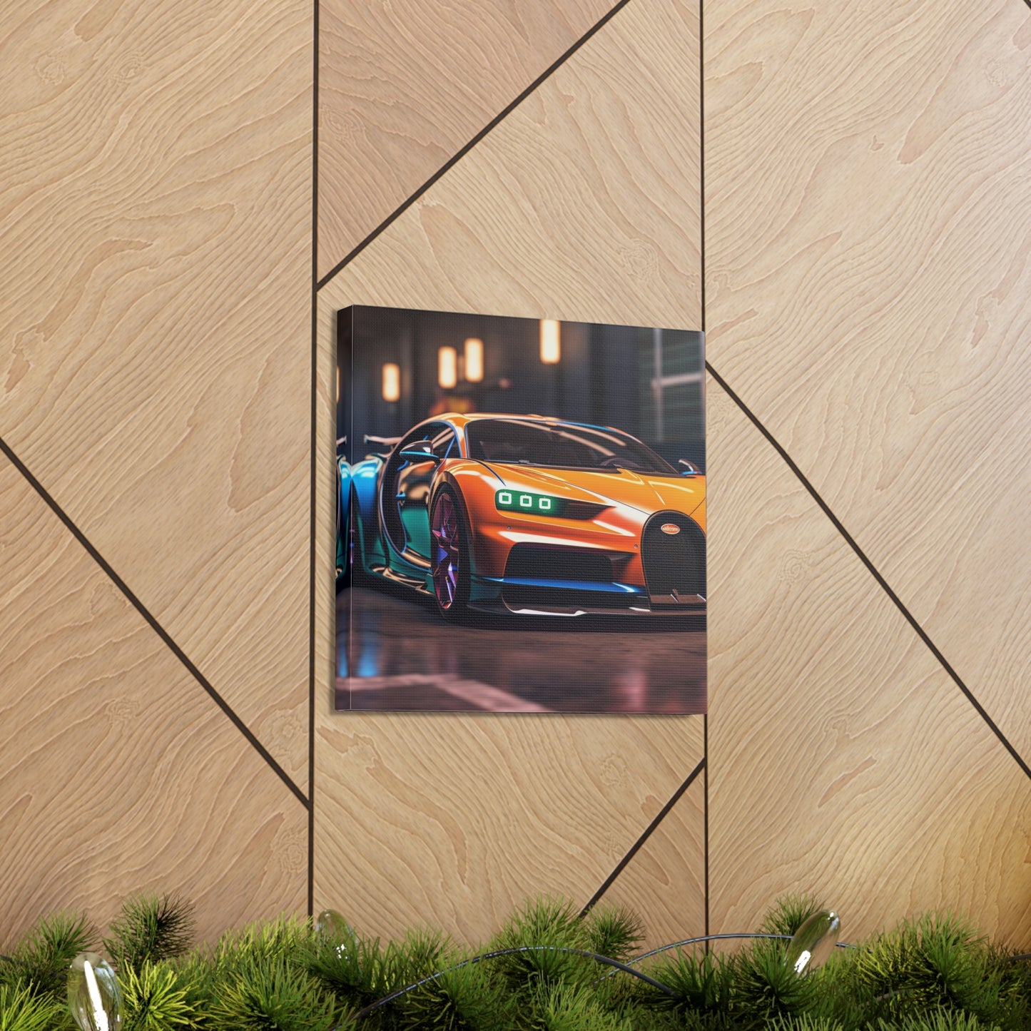 Canvas Gallery Wraps Hyper Bugatti Neon Chiron 1