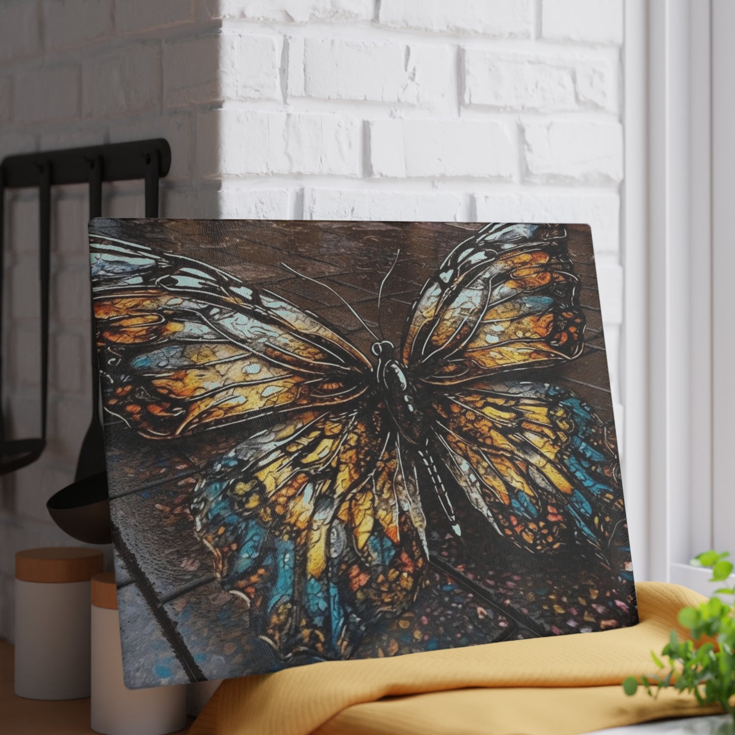 Glass Cutting Board Water Butterfly Street 1