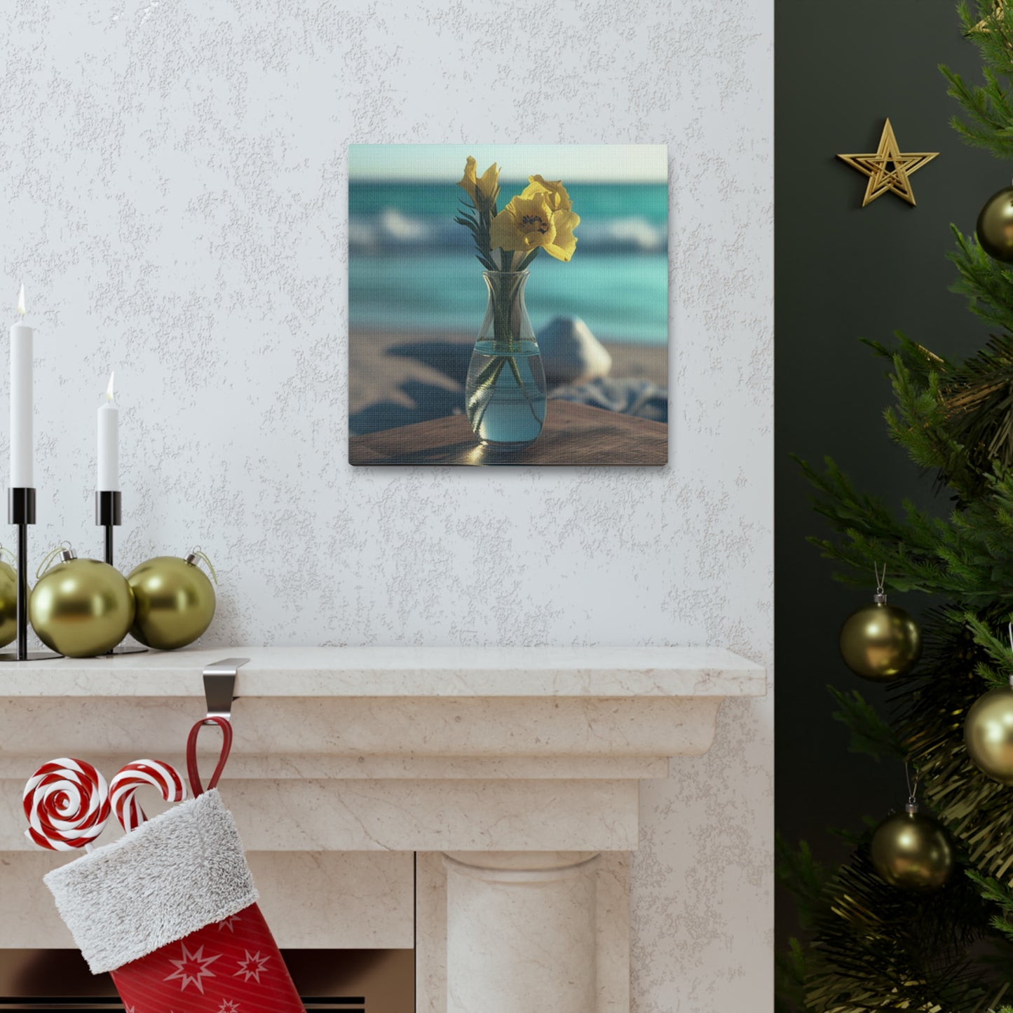 Canvas Gallery Wraps Yellow Gladiolus glass 4