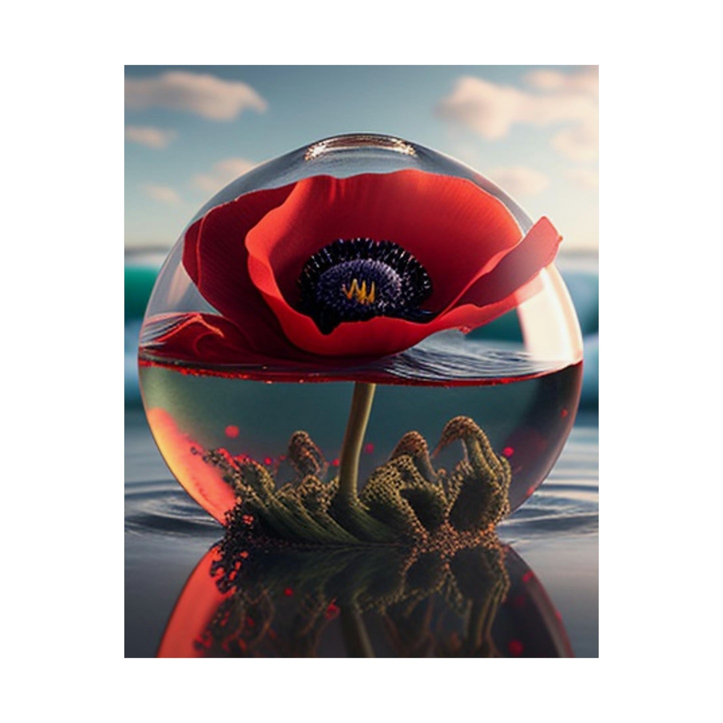 Premium Matte Vertical Posters Red Anemone in a Vase 4