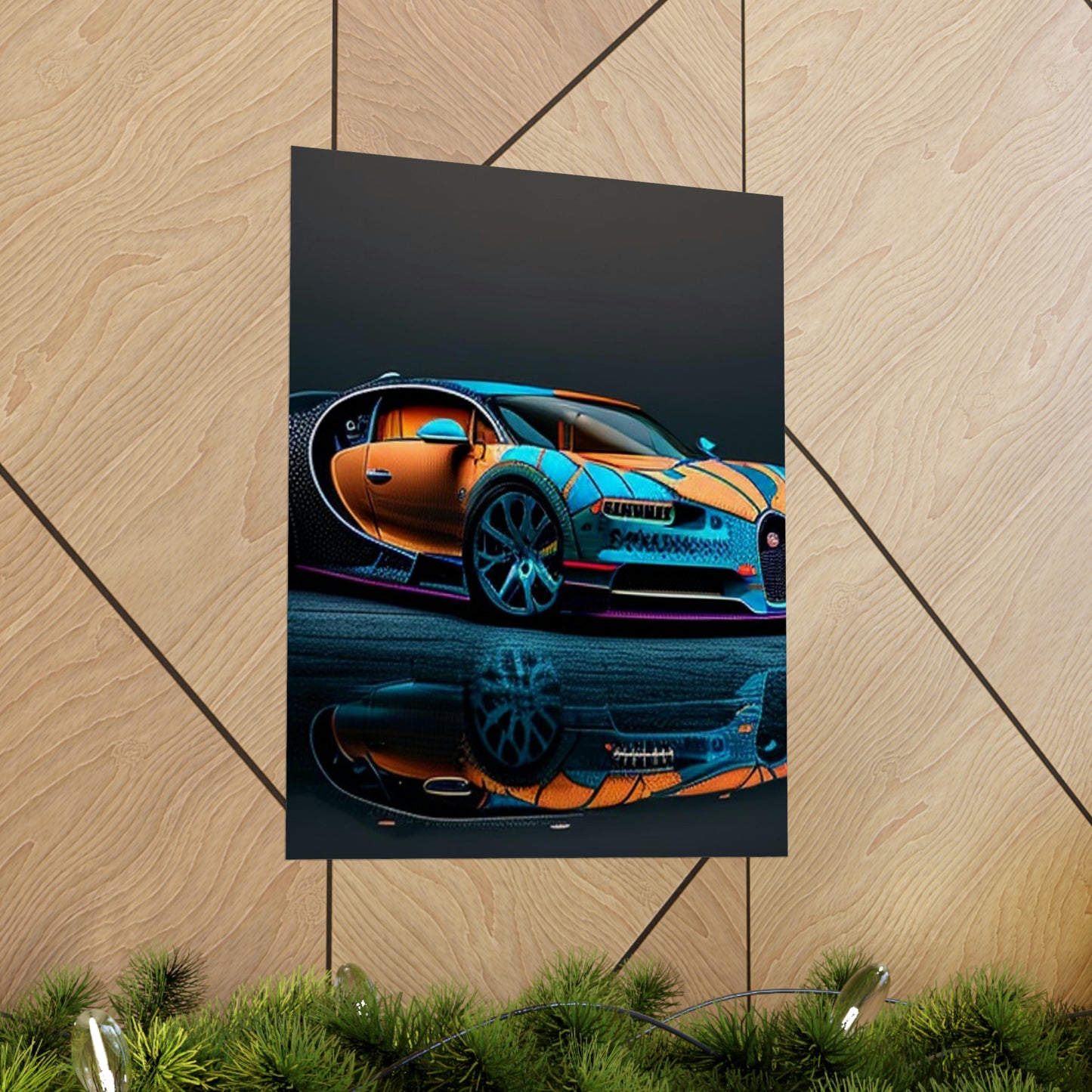 Premium Matte Vertical Posters Bugatti Blue 1