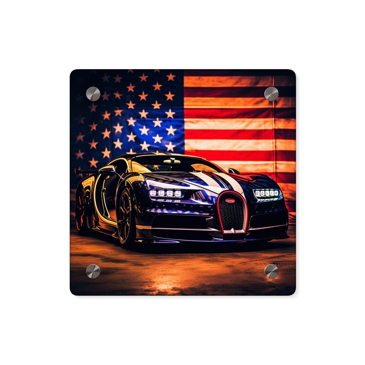 Acrylic Wall Art Panels Macro Bugatti American Flag 4