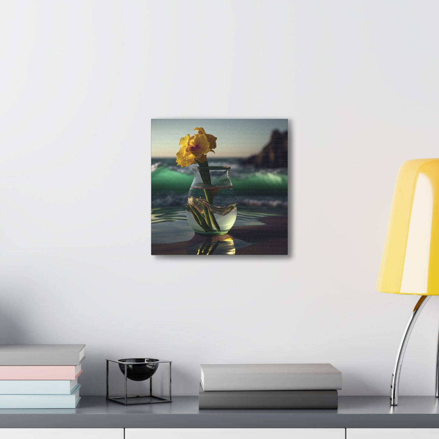 Canvas Gallery Wraps Yellow Gladiolus glass 1