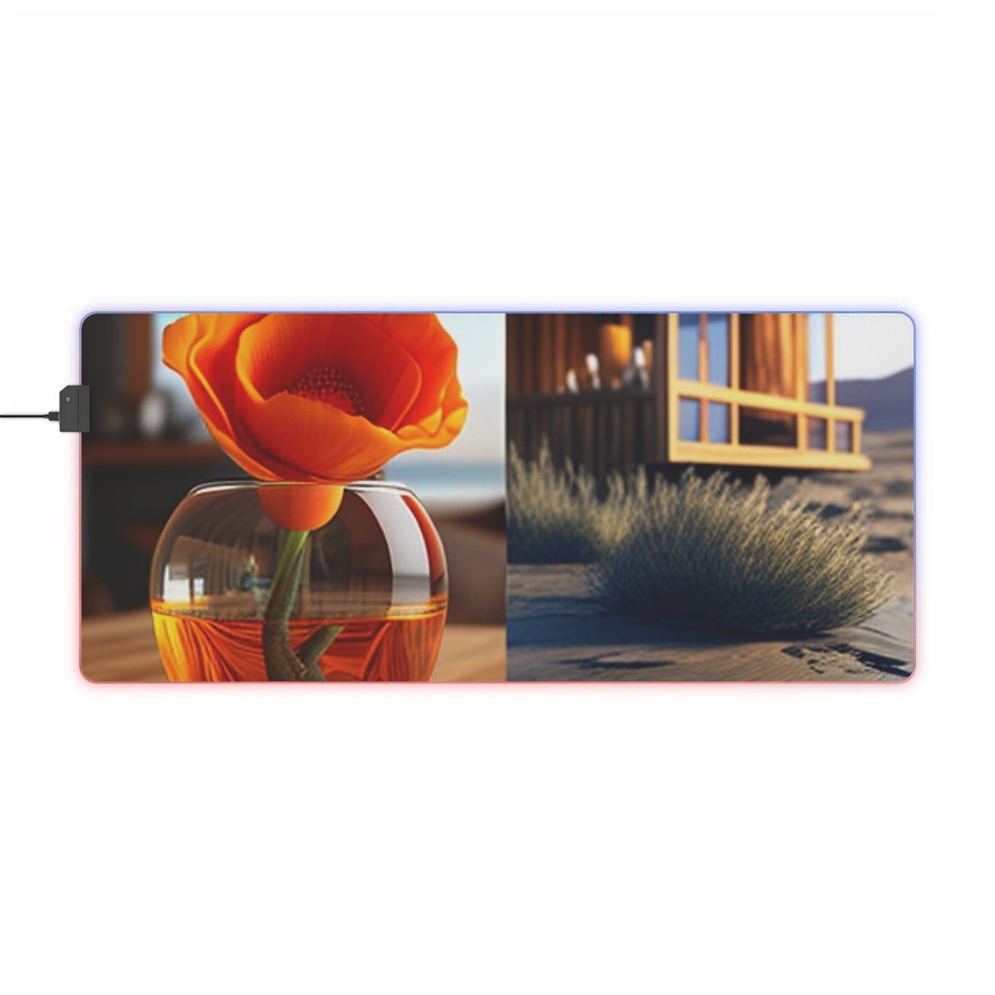 LED Gaming Mouse Pad Poppy in a Glass Vase 3