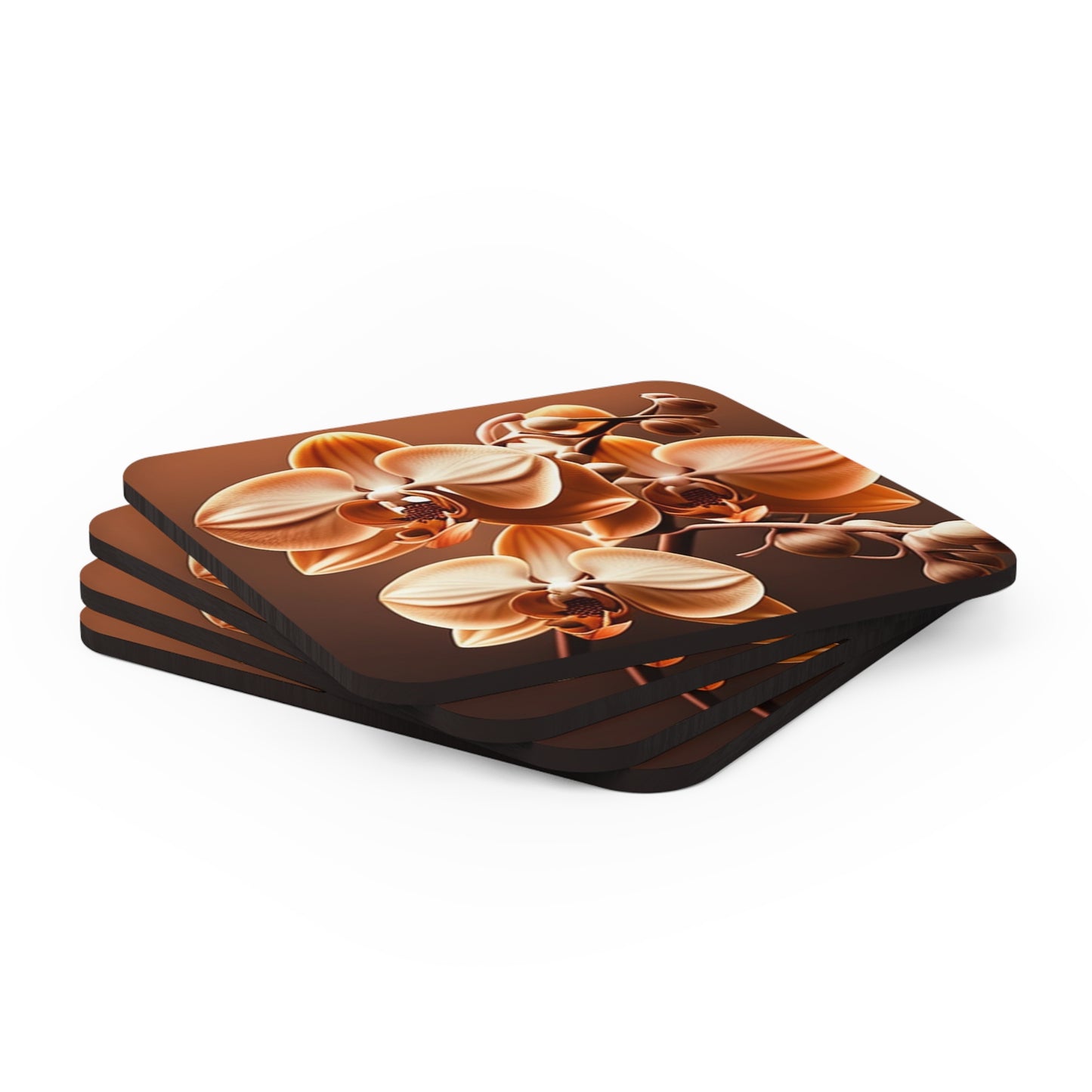 Corkwood Coaster Set orchid pedals 3