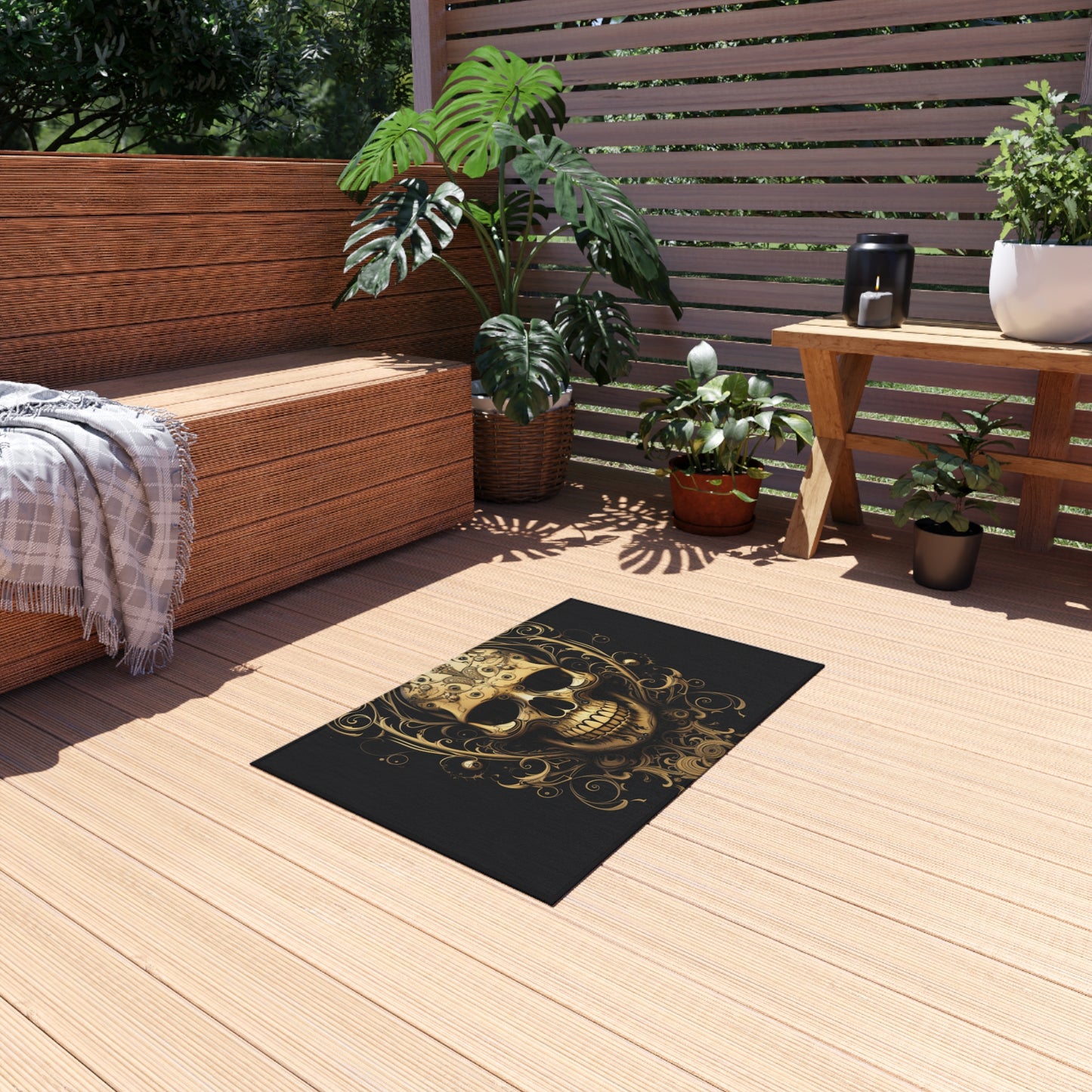 Outdoor Rug  Skull Treble Clef 3