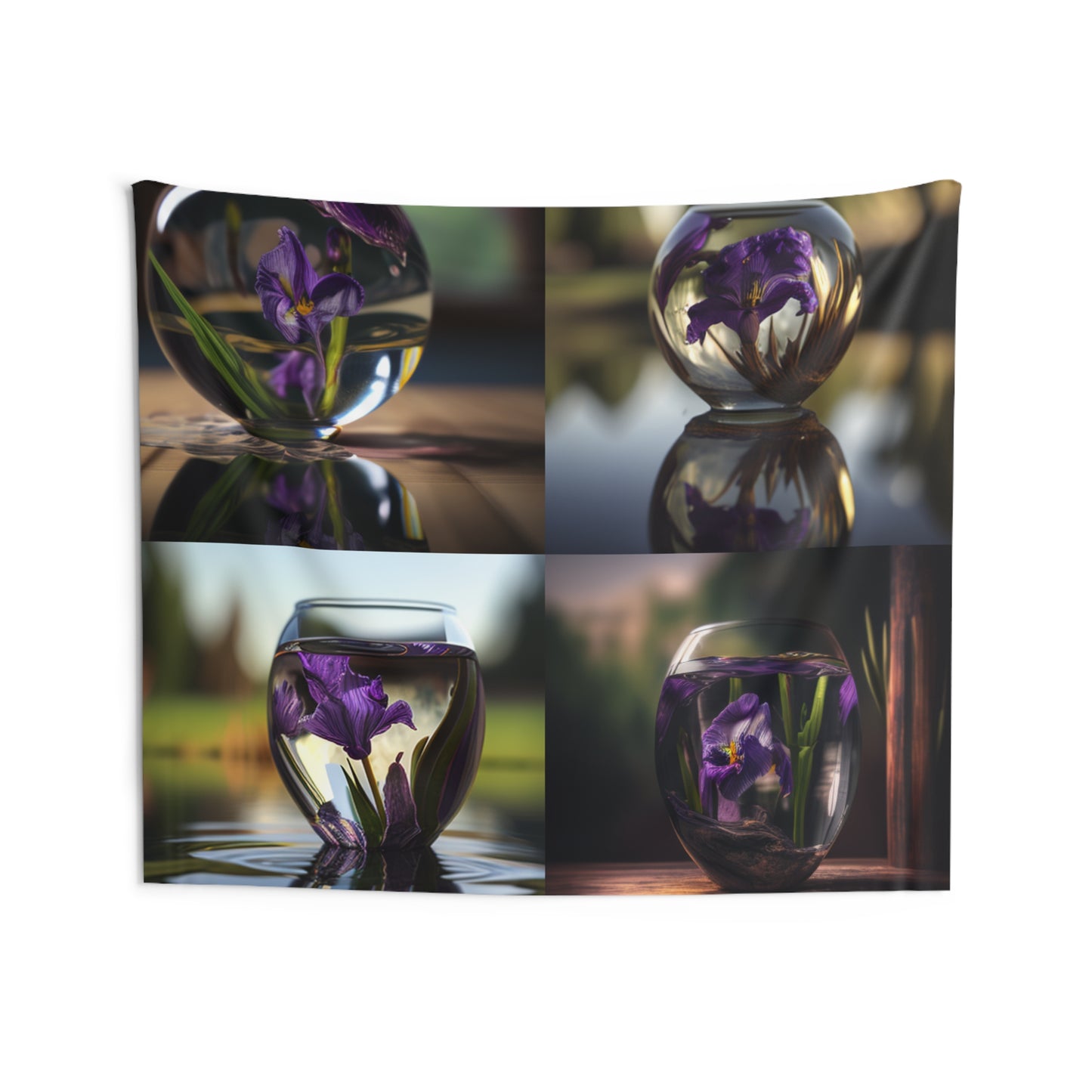 Indoor Wall Tapestries Purple Iris in a vase 5