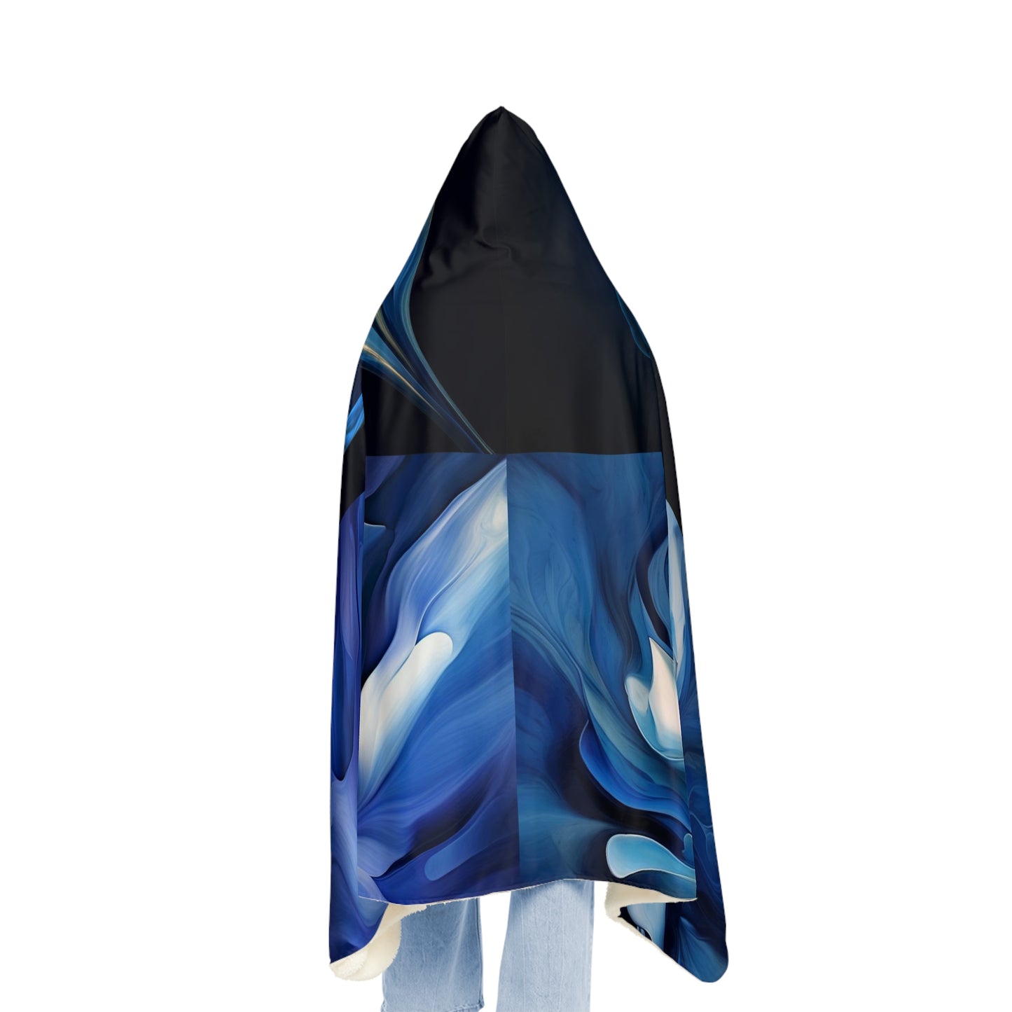 Snuggle Hooded Blanket Abstract Blue Tulip 5