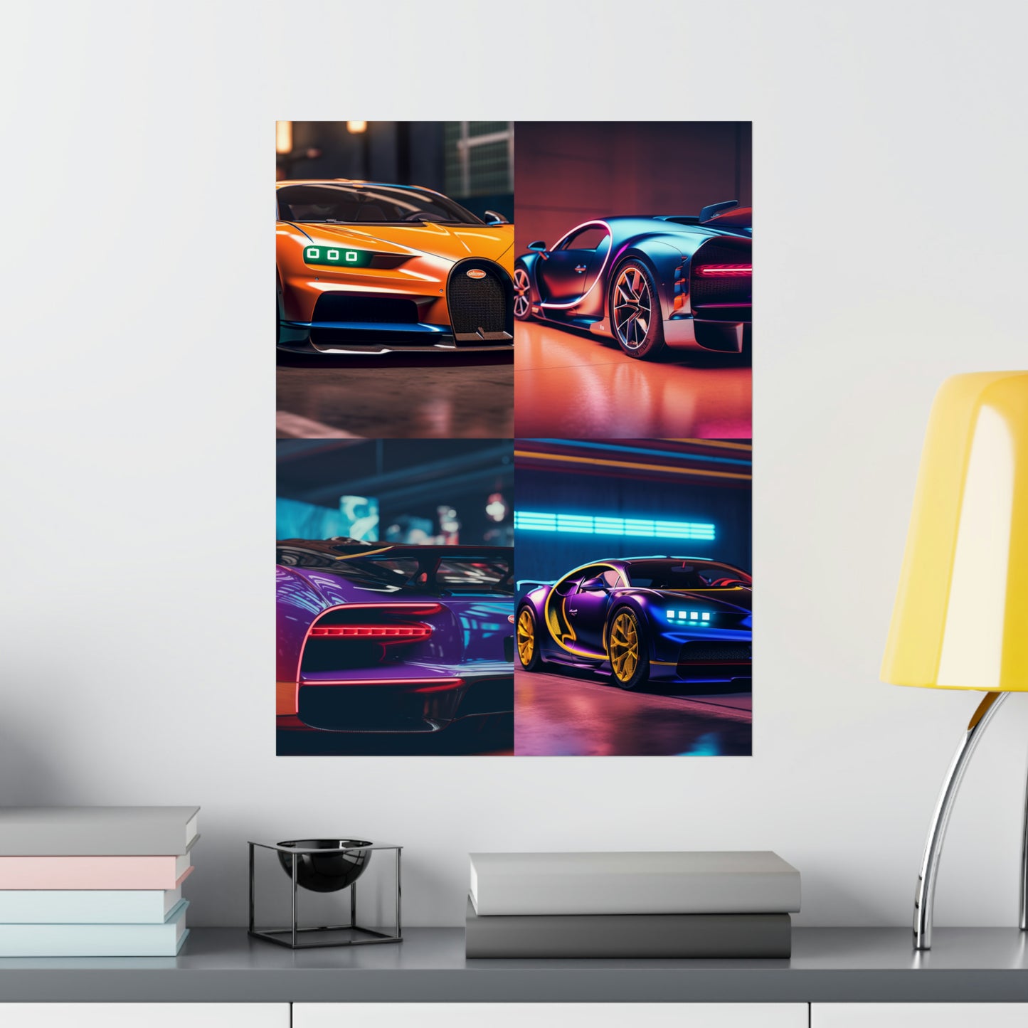 Premium Matte Vertical Posters Hyper Bugatti Neon Chiron 5