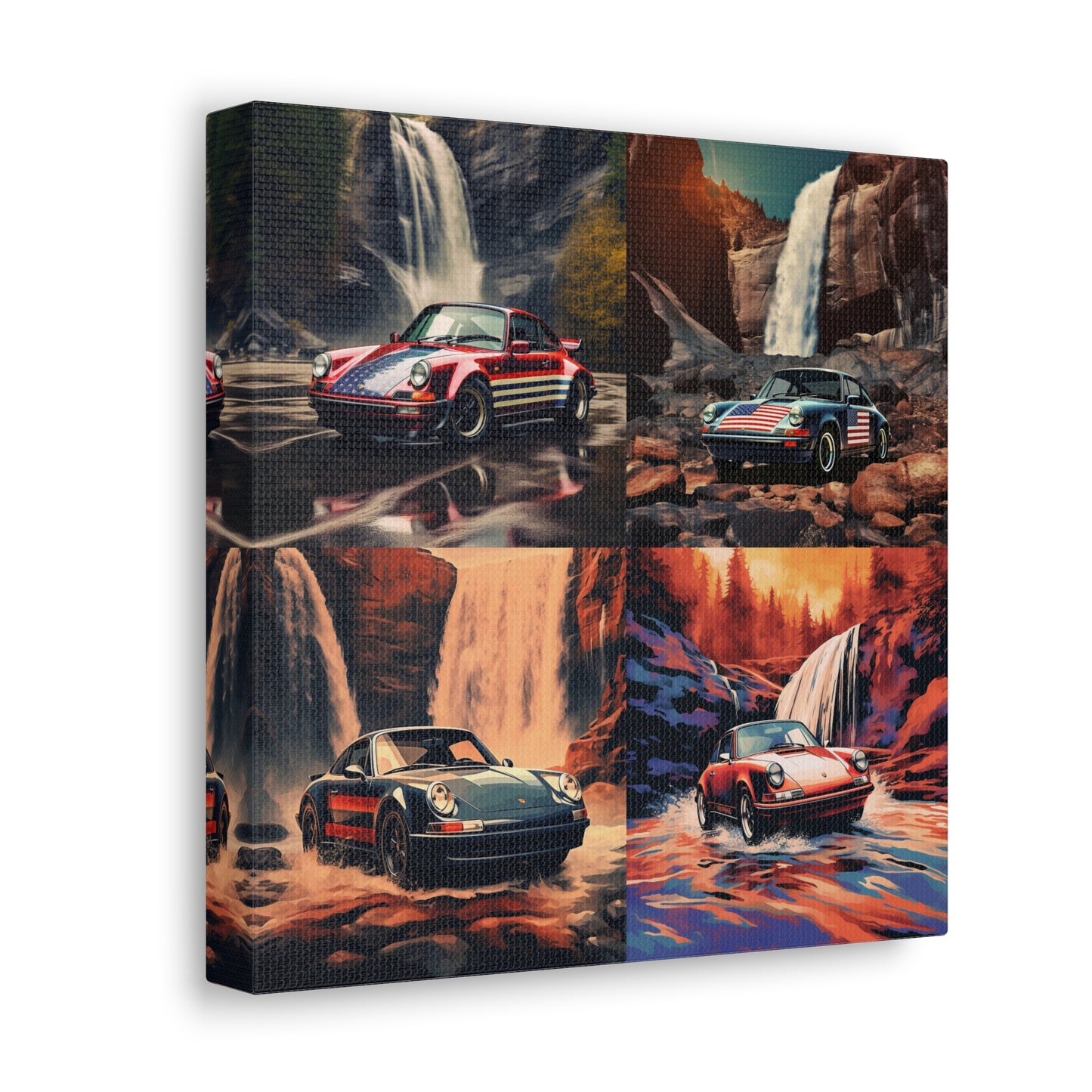 Canvas Gallery Wraps American Flag Porsche Abstract 5