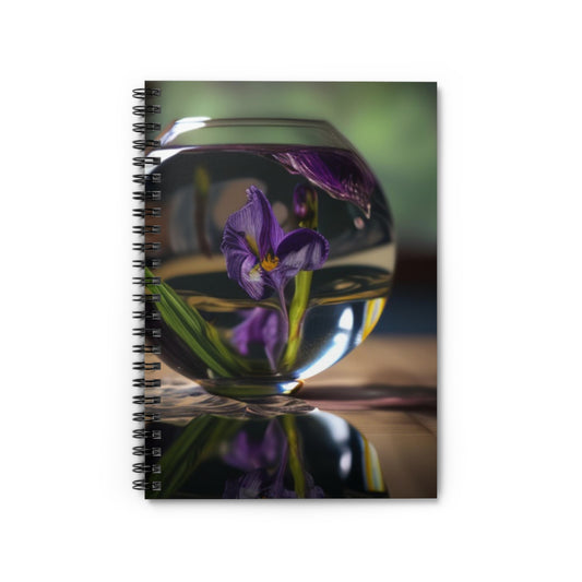 Spiral Notebook - Ruled Line Purple Iris in a vase 1
