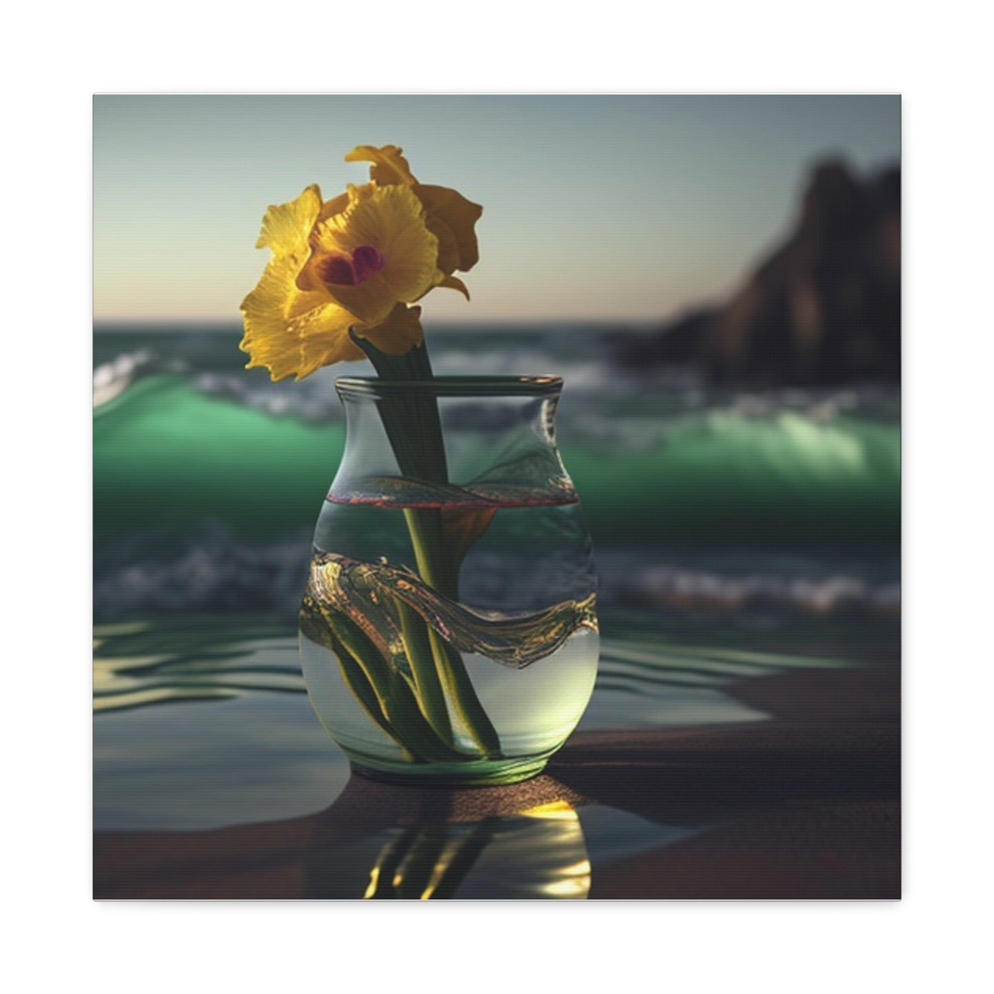 Canvas Gallery Wraps Yellow Gladiolus glass 1