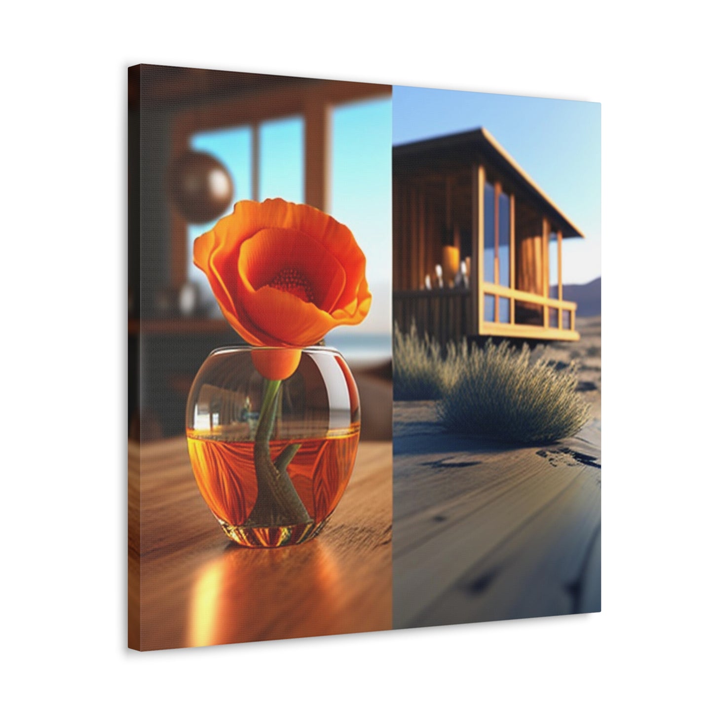 Canvas Gallery Wraps Poppy in a Glass Vase 3