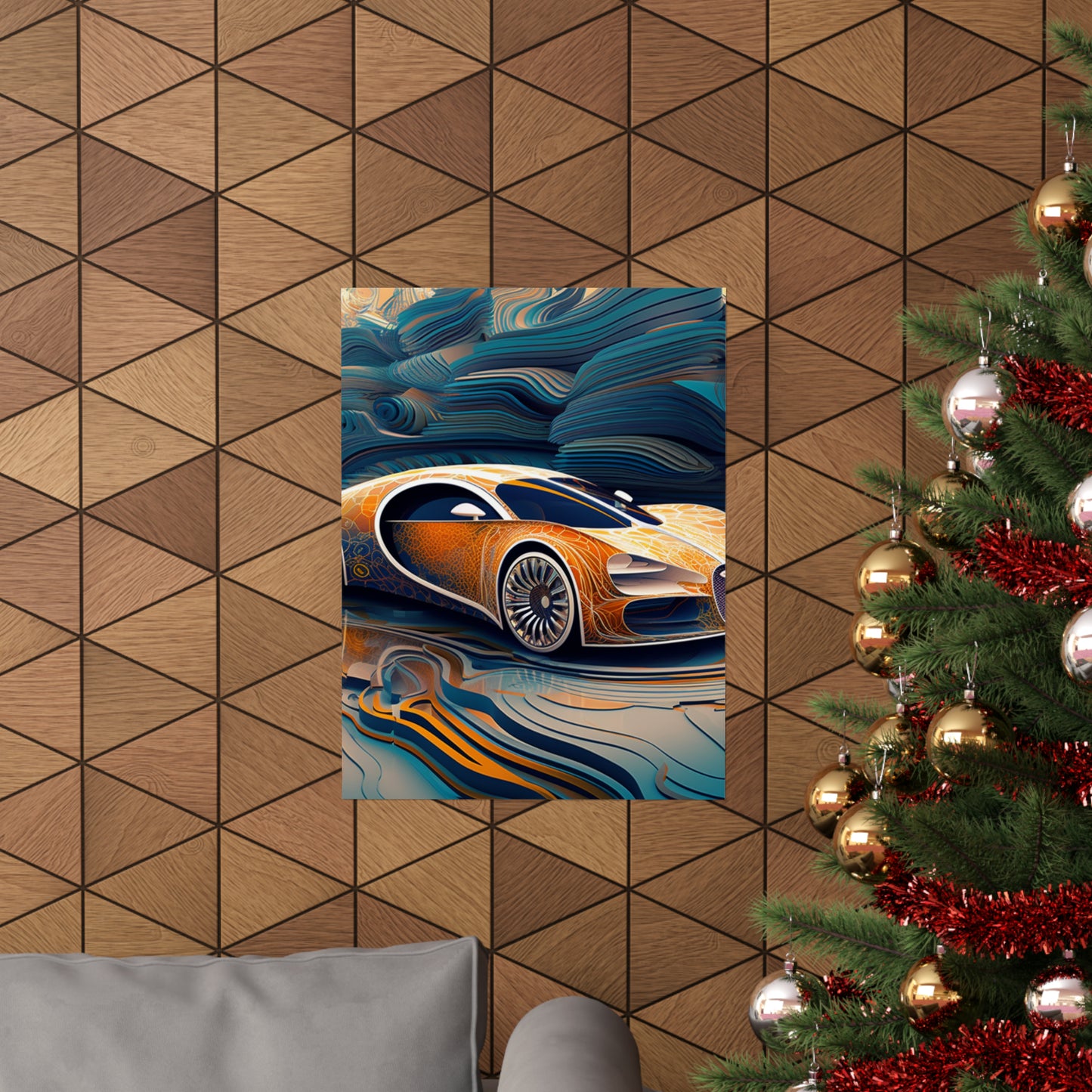 Premium Matte Vertical Posters Bugatti Abstract Flair 1