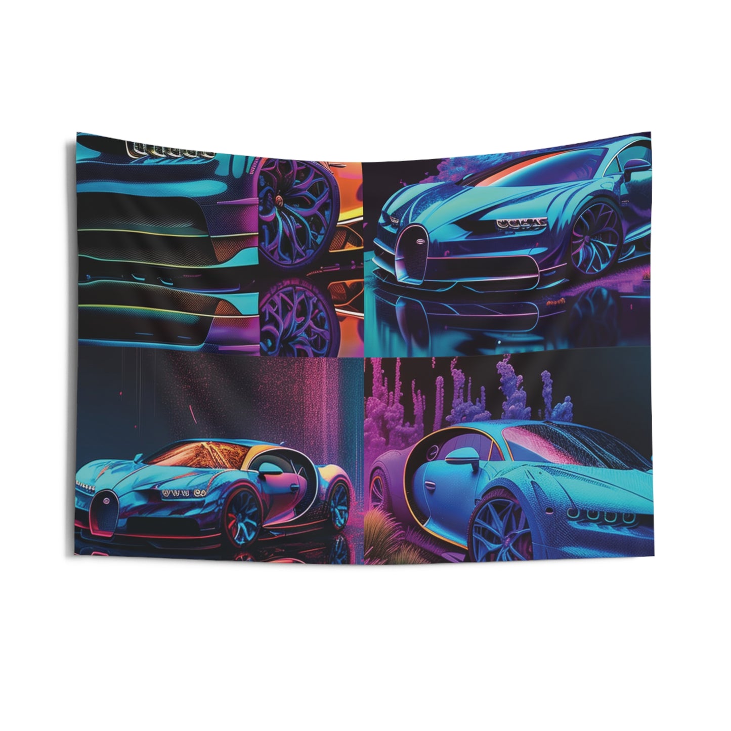 Indoor Wall Tapestries Bugatti Neon Chiron 5