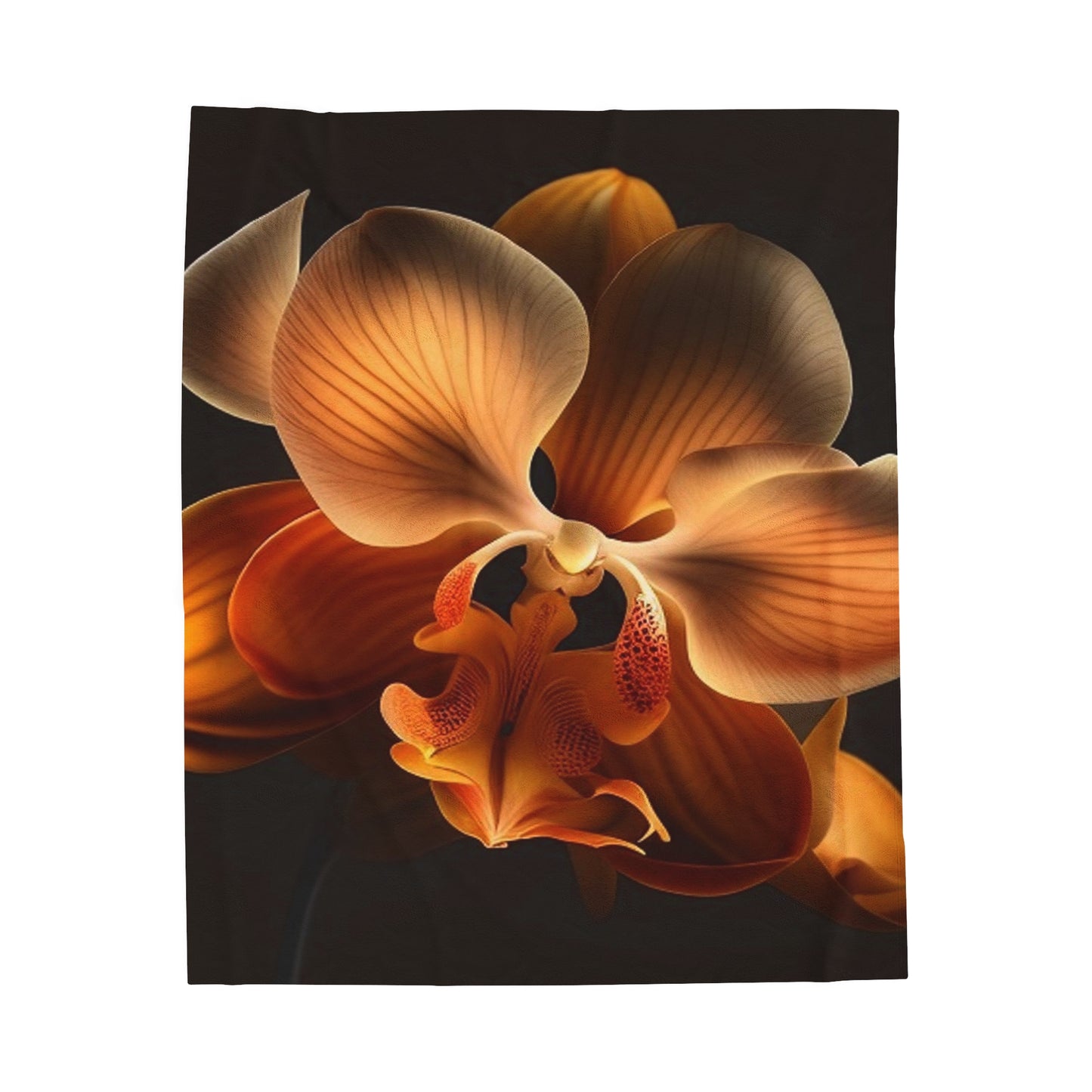 Velveteen Plush Blanket Orange Orchid 2