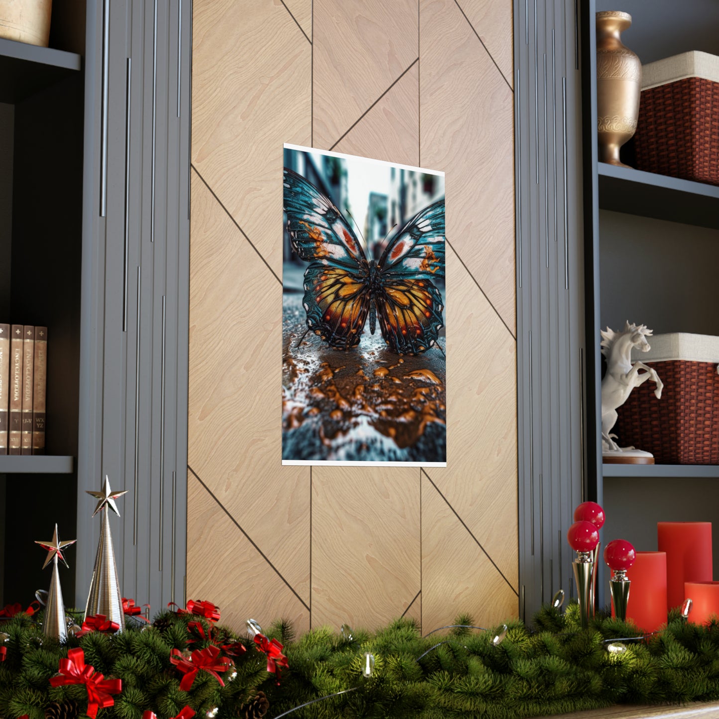 Premium Matte Vertical Posters Water Butterfly Street 3