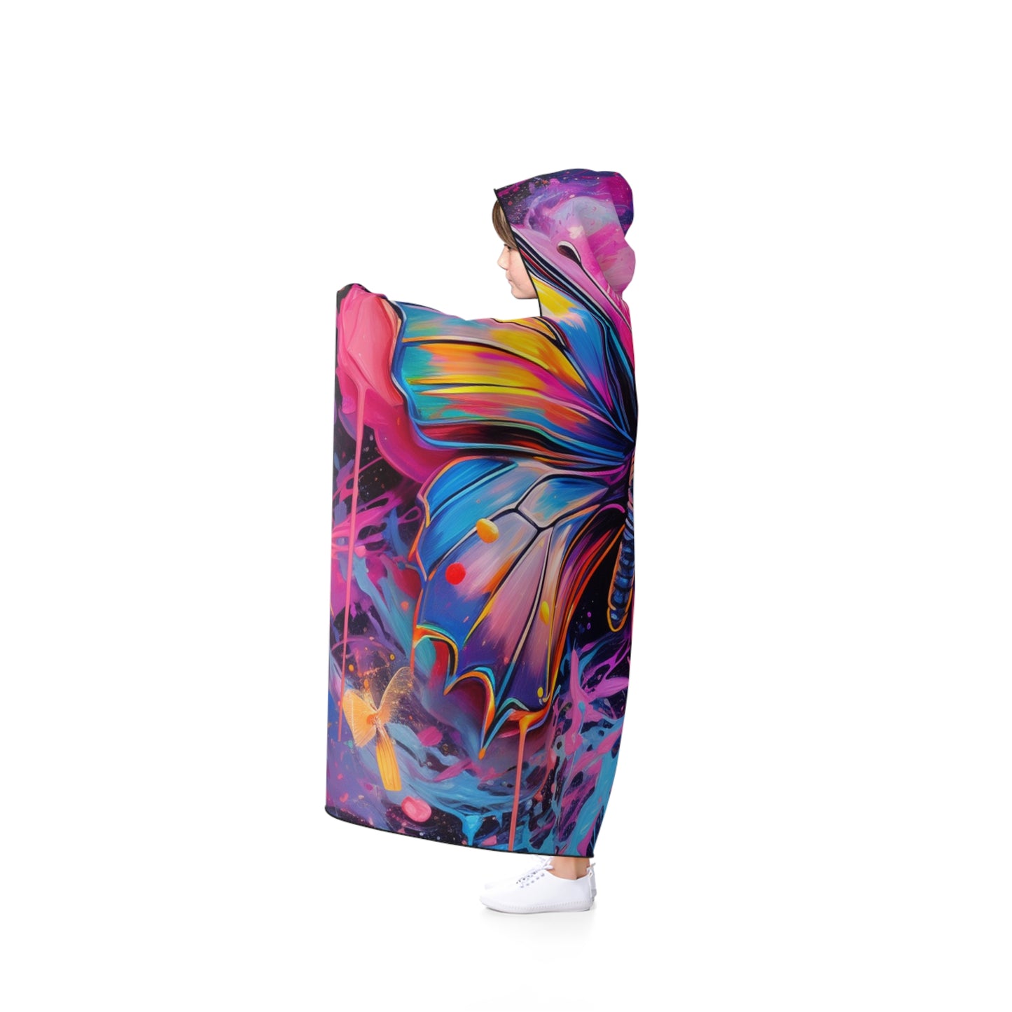 Hooded Blanket Pink Butterfly Flair 3