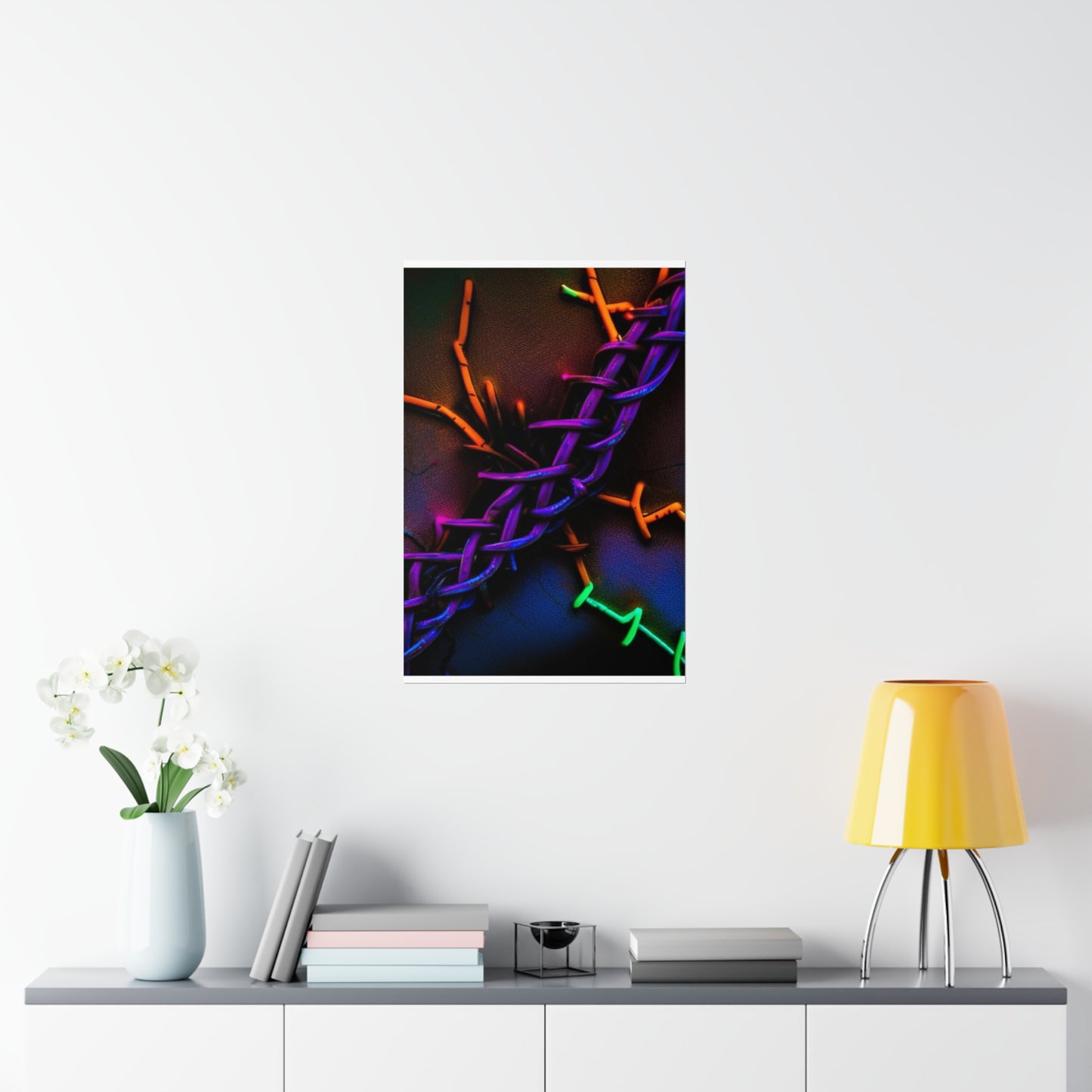 Premium Matte Vertical Posters Macro Neon Barbs 2