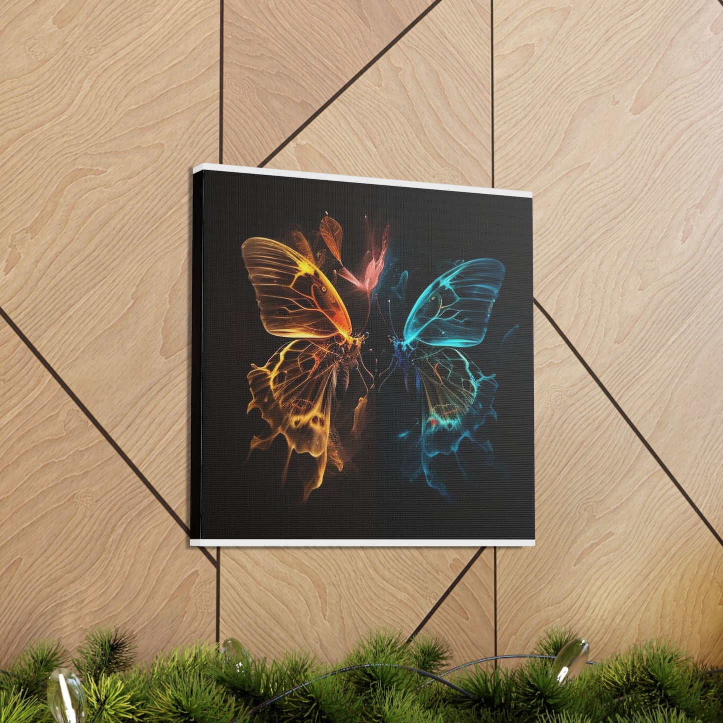 Canvas Gallery Wraps Kiss Neon Butterfly 4