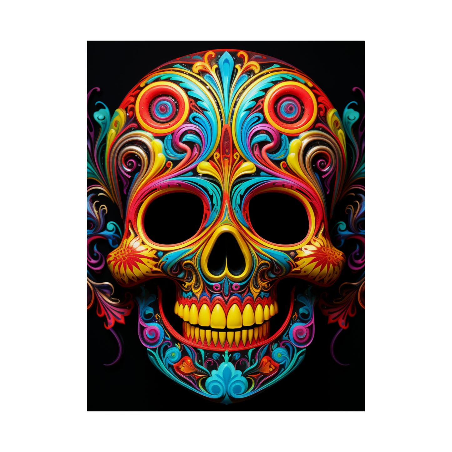 Premium Matte Vertical Posters Macro Skull Color 1