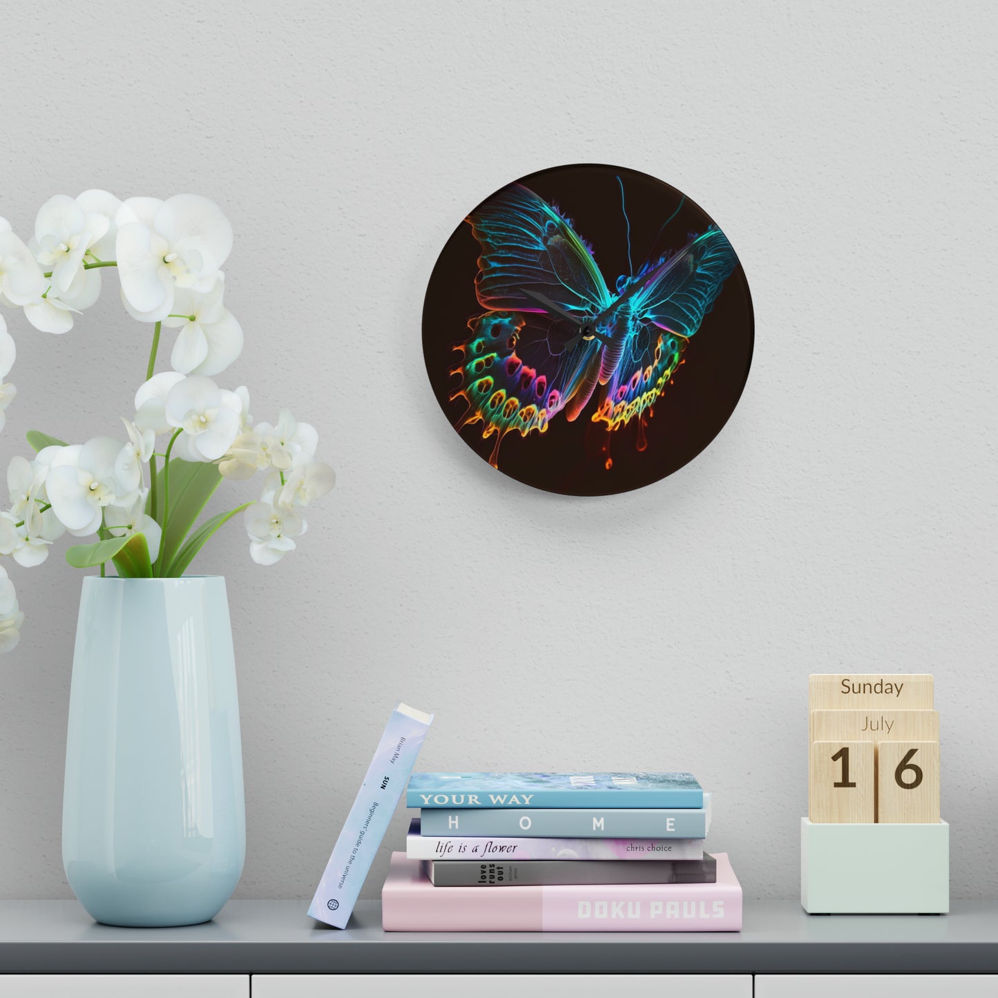 Acrylic Wall Clock Thermal Butterfly 2