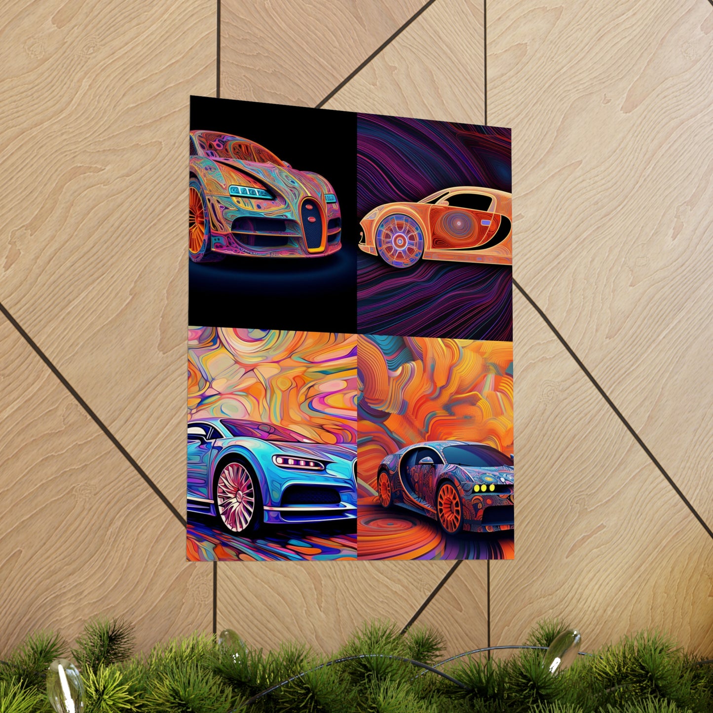 Premium Matte Vertical Posters Bugatti Abstract Concept 5