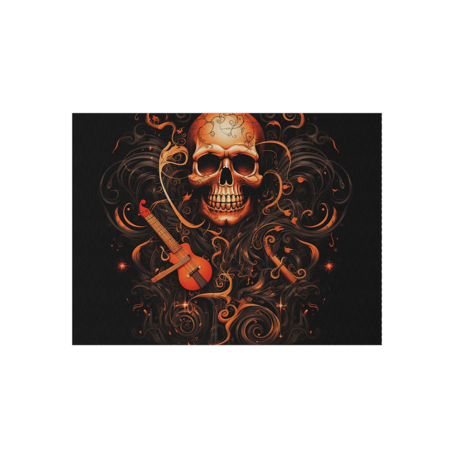 Outdoor Rug  Skull Treble Clef 4