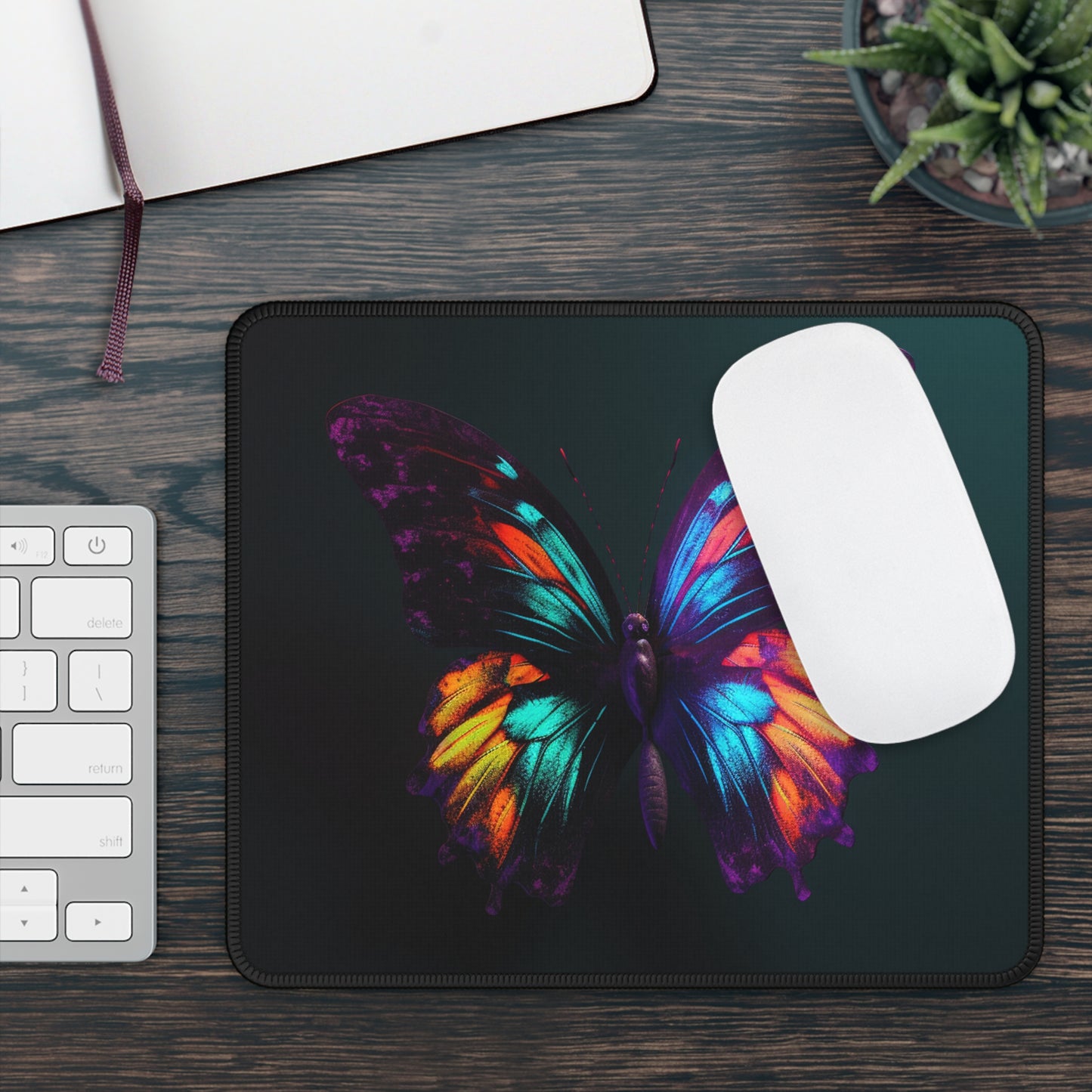 Gaming Mouse Pad  Hyper Colorful Butterfly Purple 1