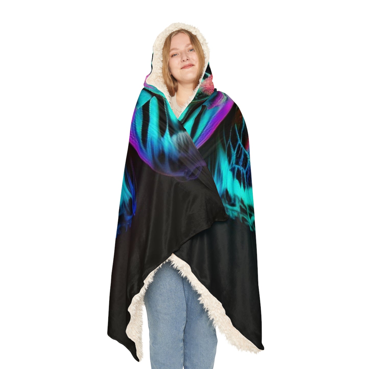 Snuggle Hooded Blanket Neon Butterfly Fusion 1