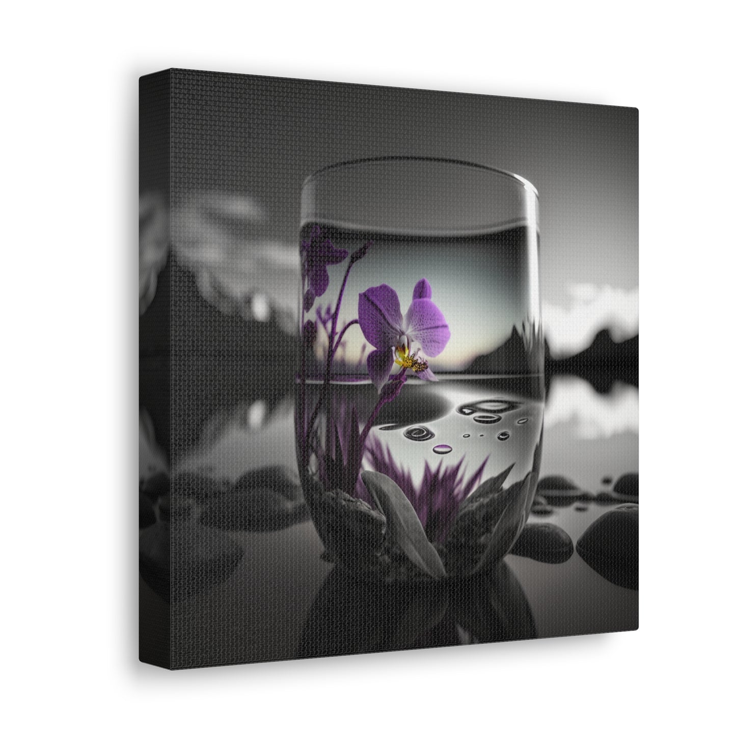 Canvas Gallery Wraps Purple Orchid Glass vase 2