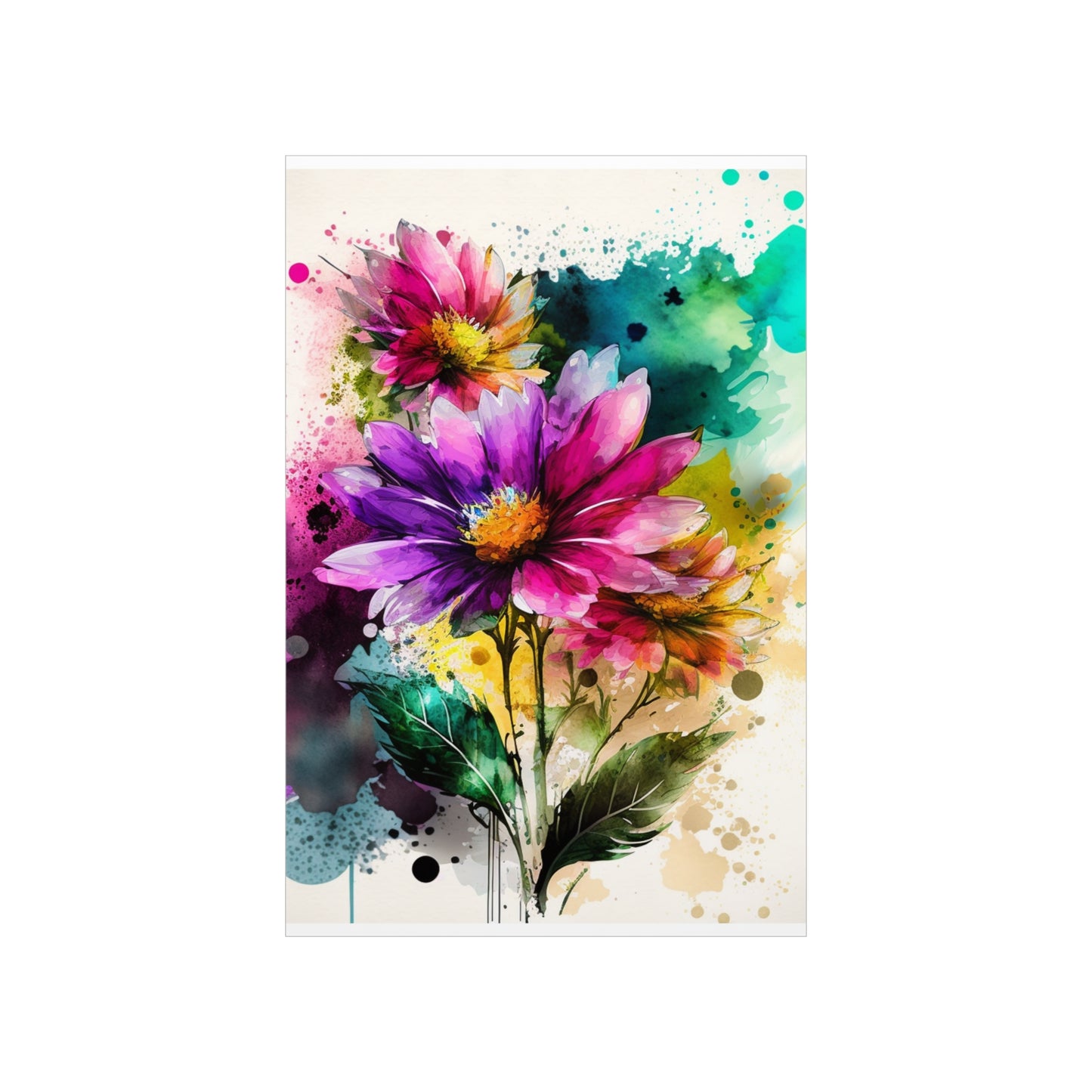 Premium Matte Vertical Posters Bright Spring Flowers 1