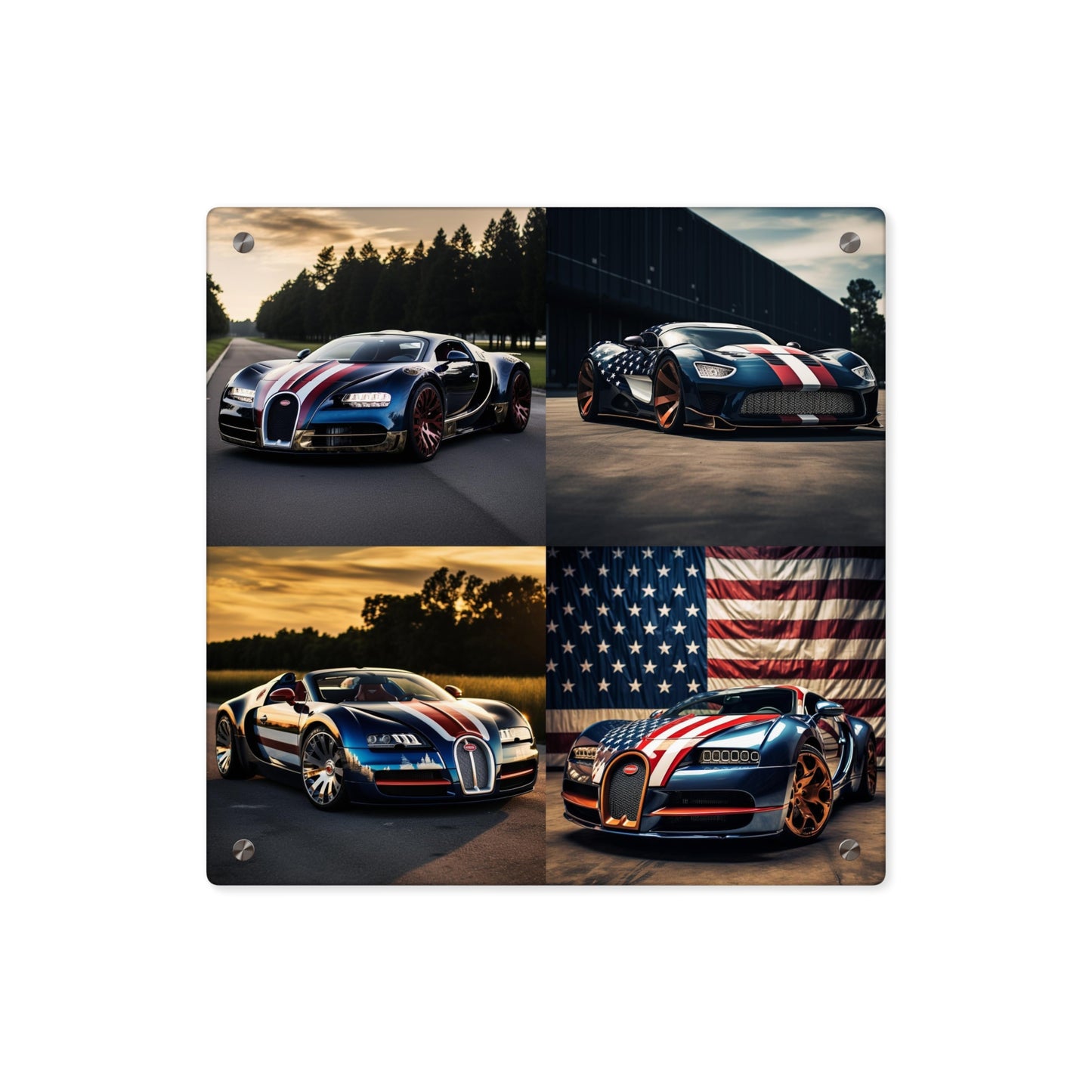 Acrylic Wall Art Panels Bugatti Flag American 5