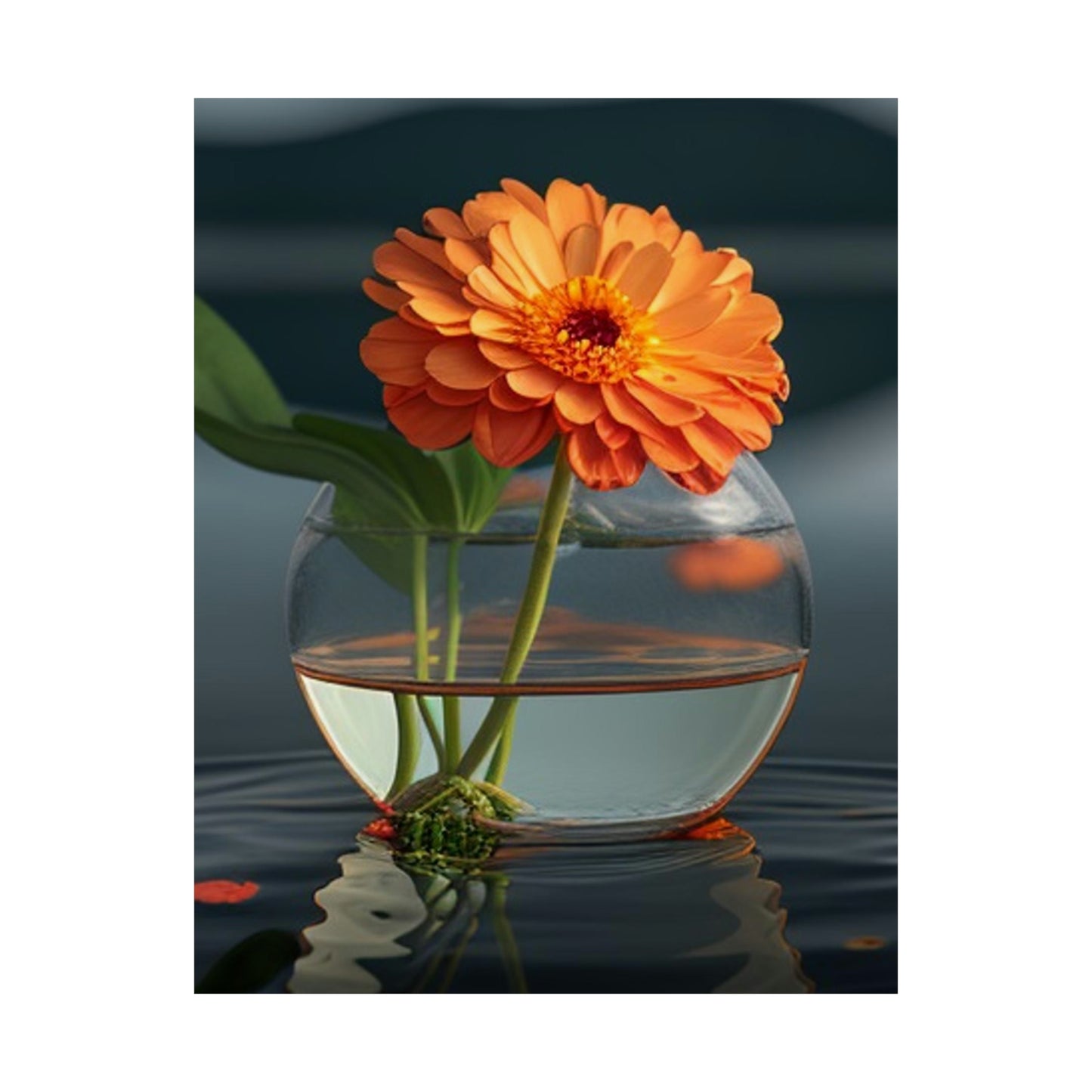 Premium Matte Vertical Posters Orange Zinnia 2